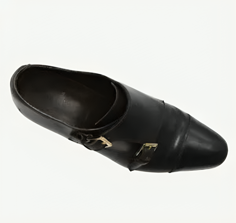 Schwarze Doppelmonks aus Leder (EU 39,5)