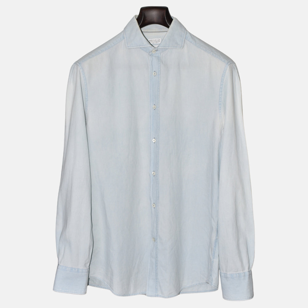 Light Blue Denim Shirt made of Cotton (L)