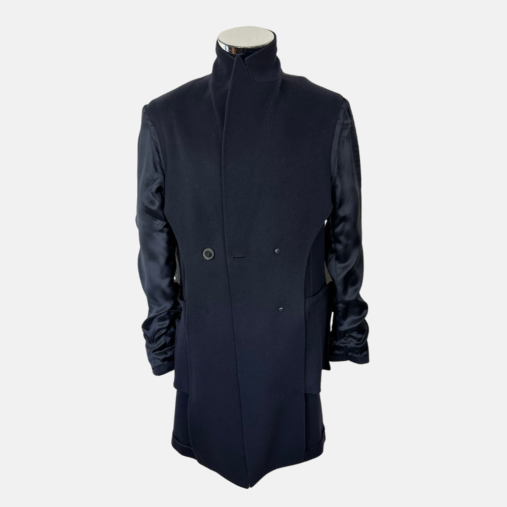 Navy Double-Breasted Coat made of Wool/Cashmere (EU 48)