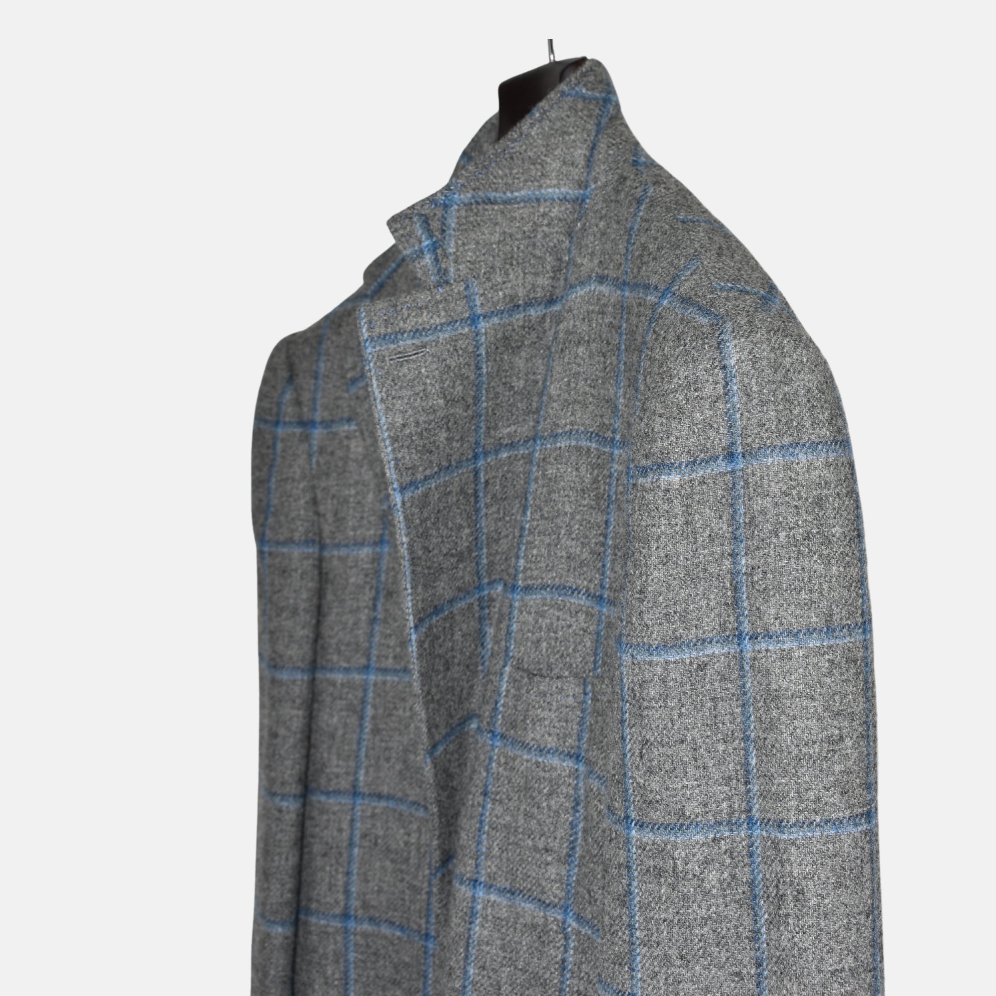 Gray/Blue Checkered Blazer made of Wool (EU 52L)