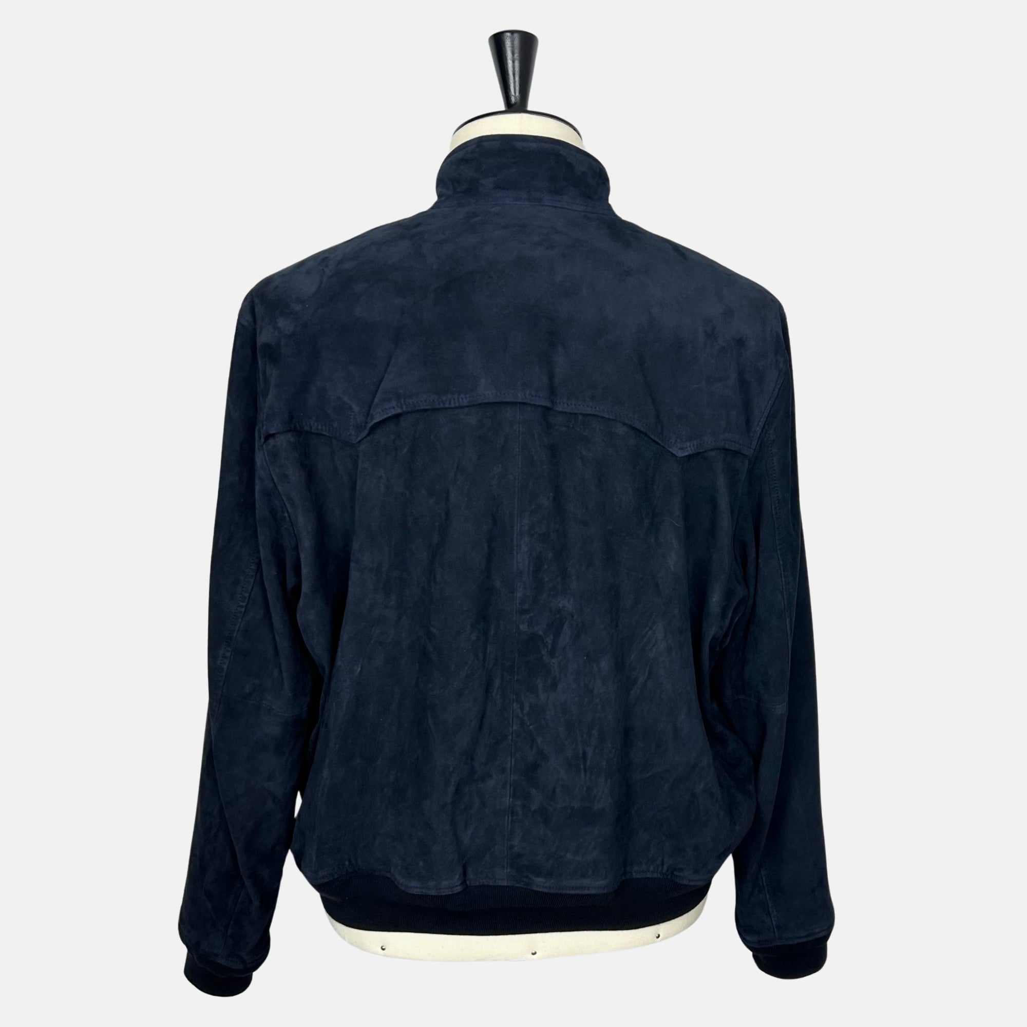 Navy Baracuda Suede Jacket made of Goat Suede Leather ( XXL)