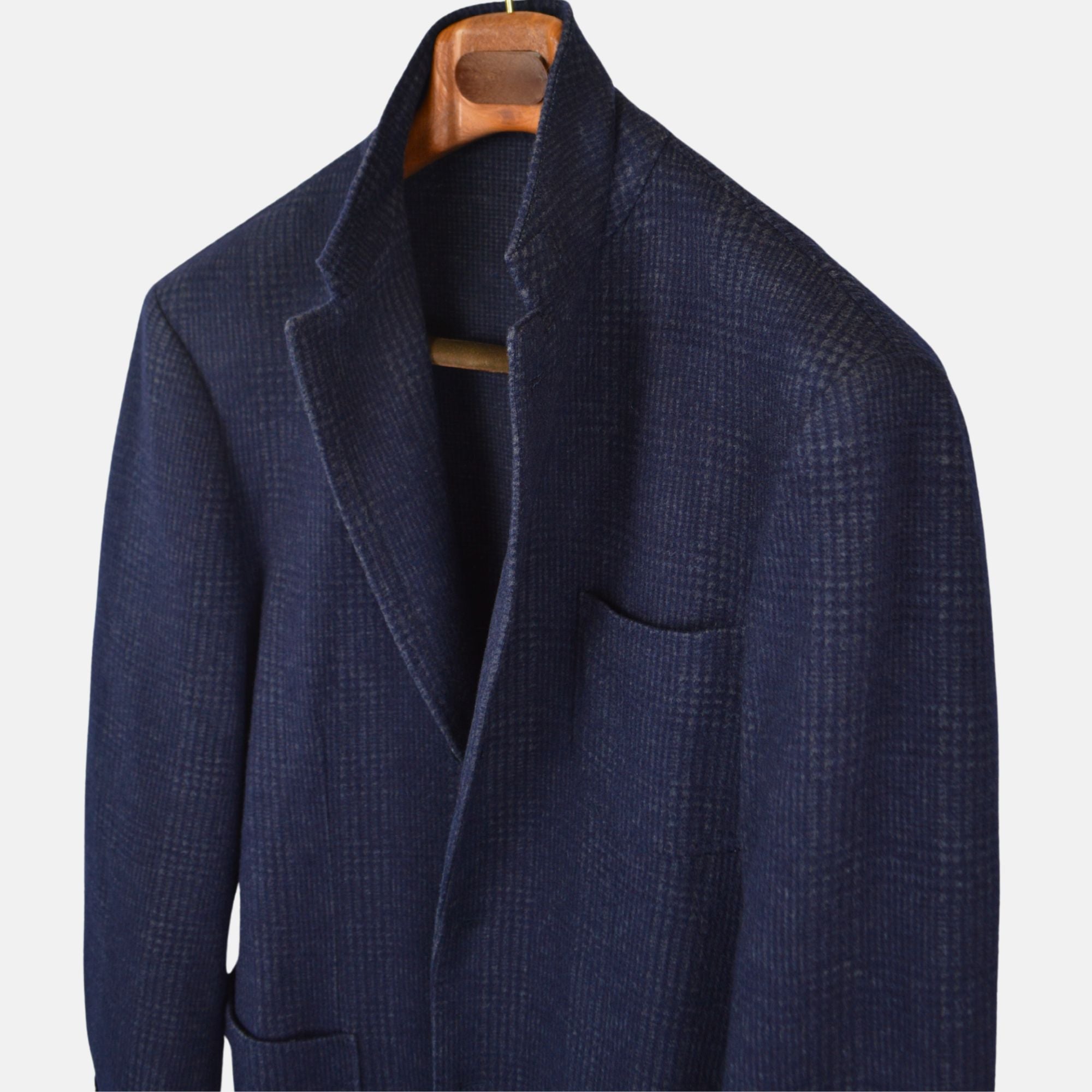 Blue Patterned Sport Coat made of Wool (52)