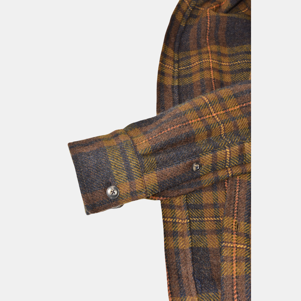 Multicoloured Checkered Overshirt made of Virgin Wool (M)