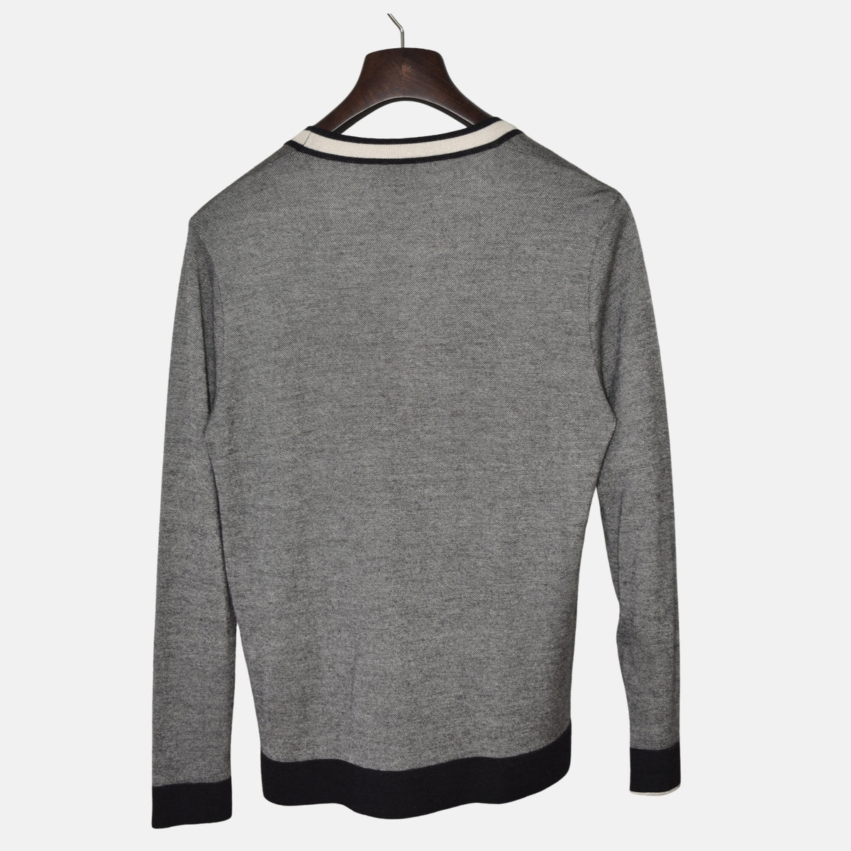 Black-Cream Patterned Cashmere Silk Cardigan