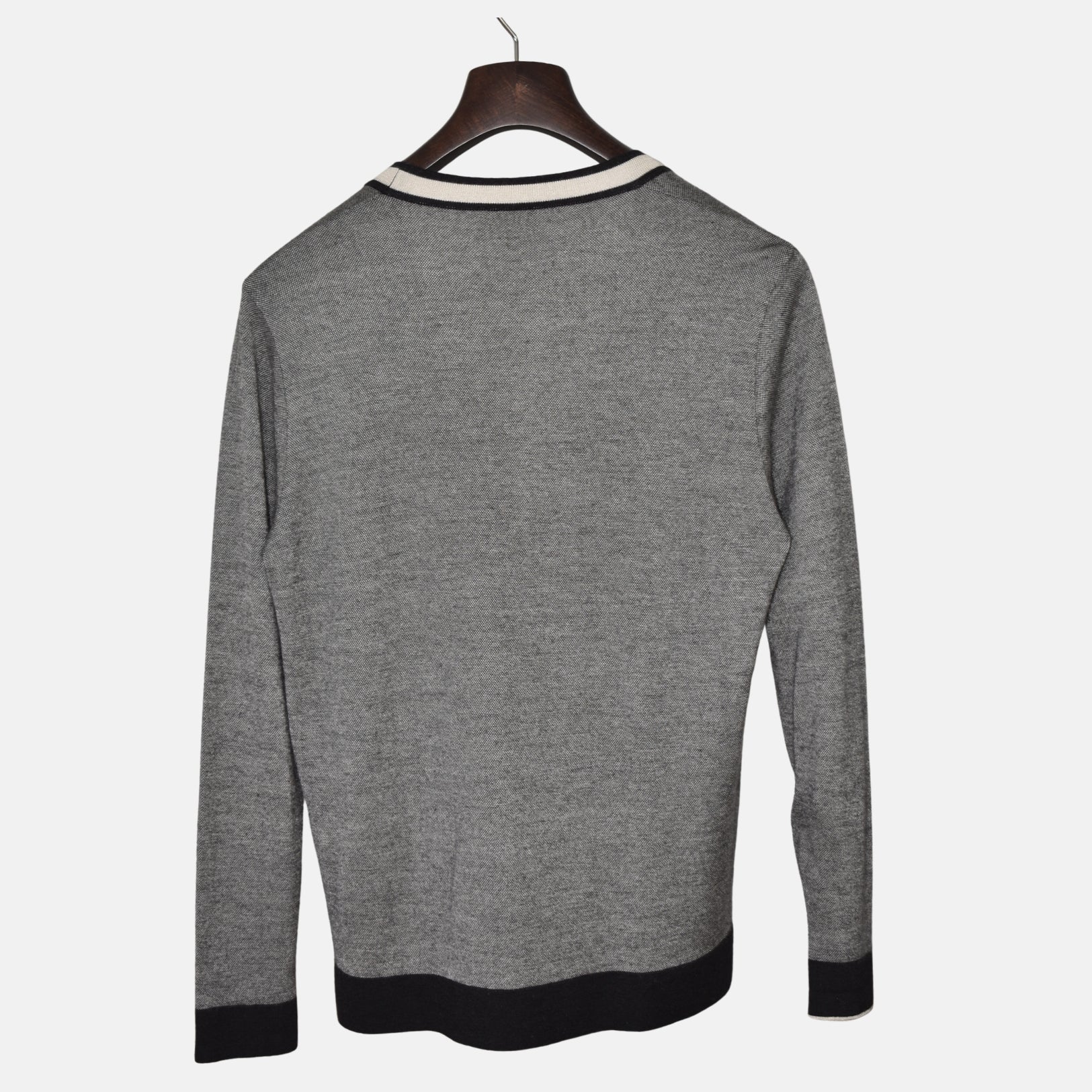 Black-Cream Patterned Cardigan made of Cashmere/Silk (M)