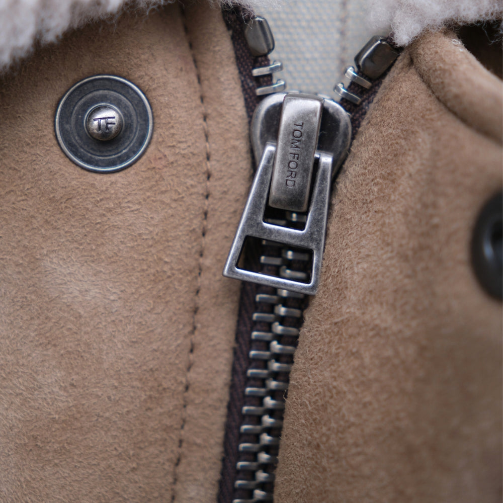 Beige Jacket made of Shearling (EU 48)