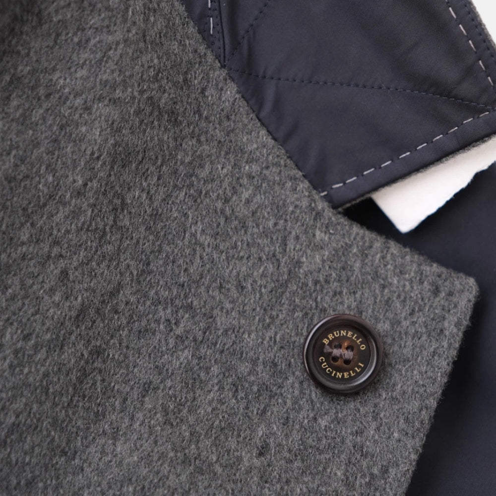 Grey/Navy Coat made of Cashmere (EU 50)