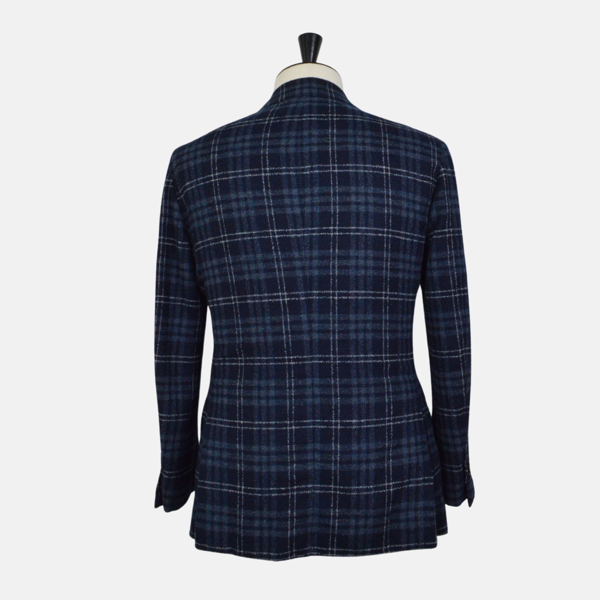 Dark Blue Patterned Blazer made of Aplaka/Cotton/Polyamid (EU 48)