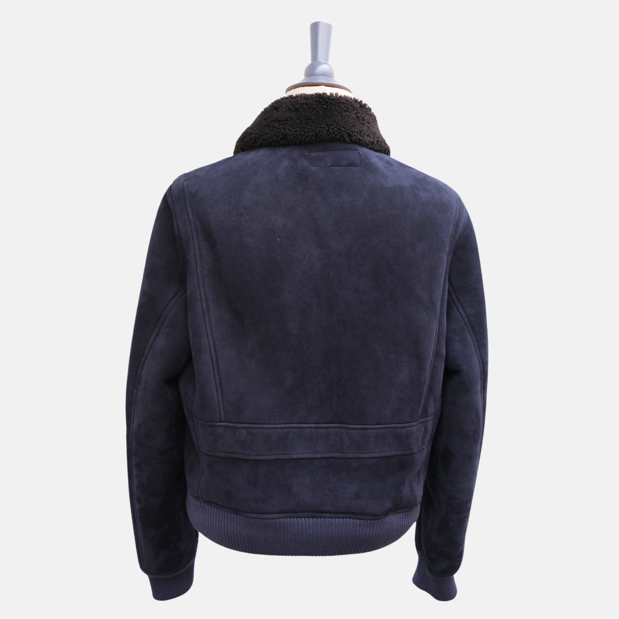Navy Blue Aviator Shearling Jacket (L)