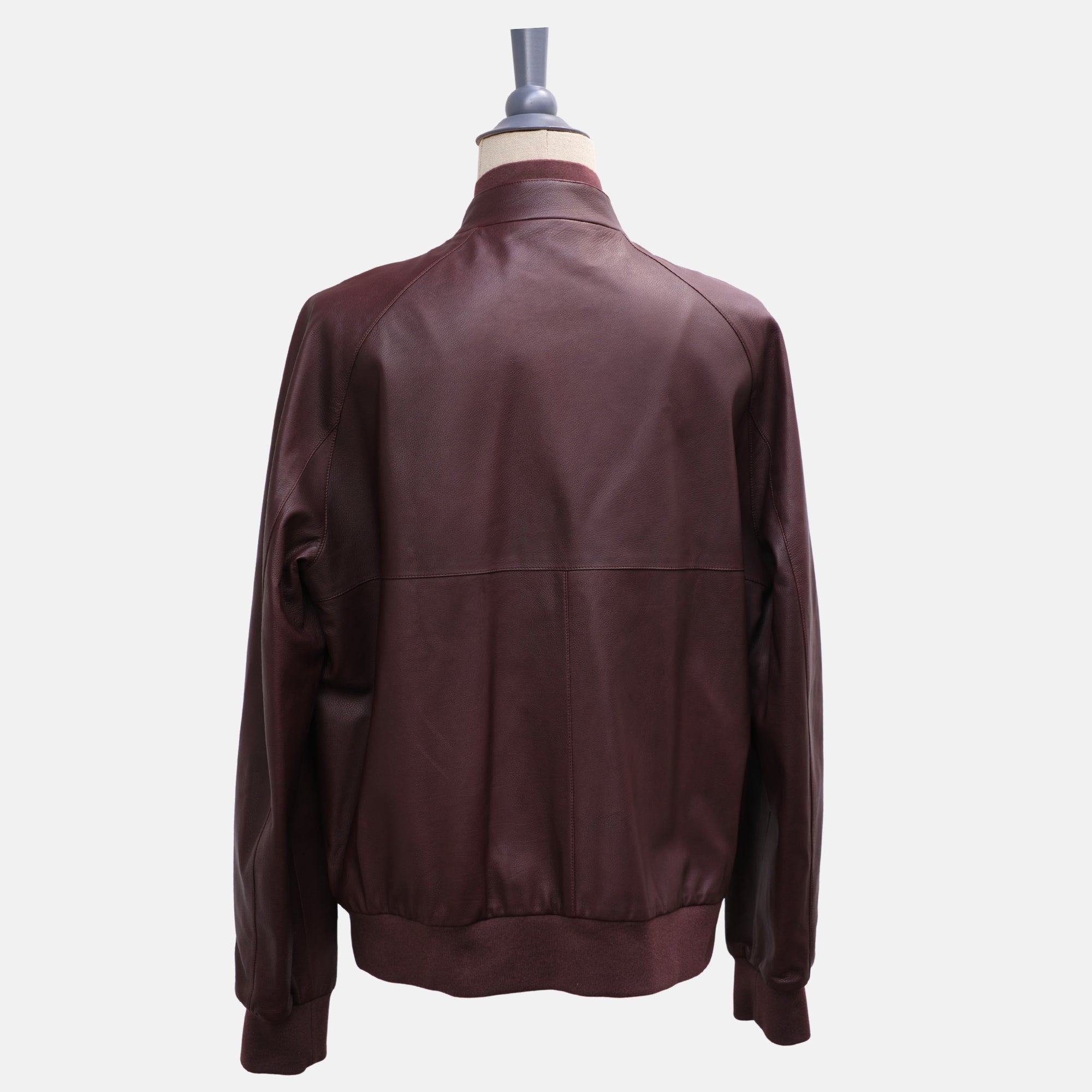 Bordeaux/Taupe Revisable Jacket made of Leather (XXL)