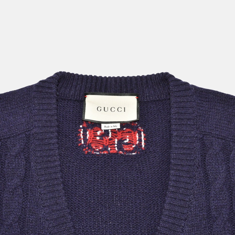 Navy Cardigan made of Wool/Cashmere (L)