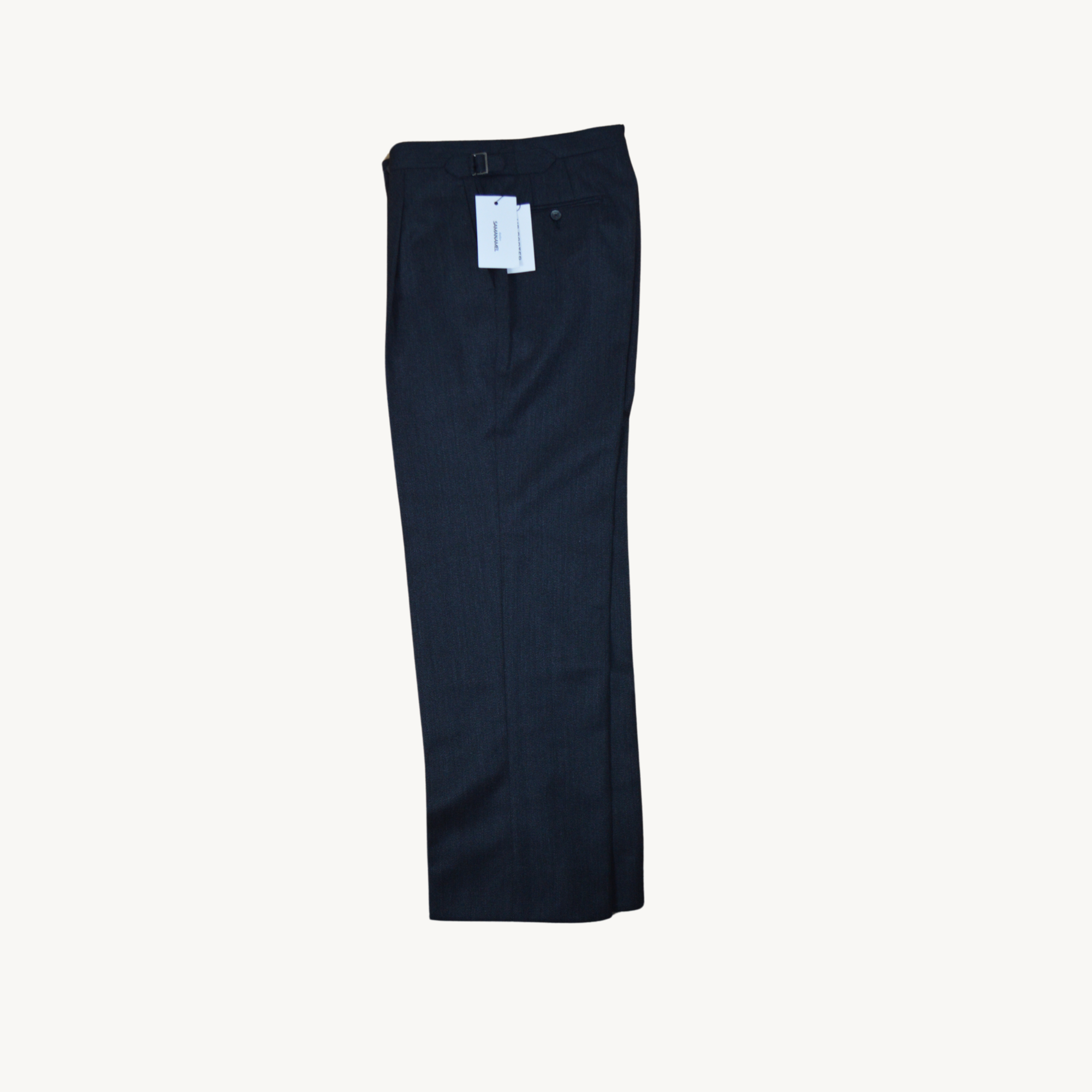 Charcoal Pleated Wool Pants