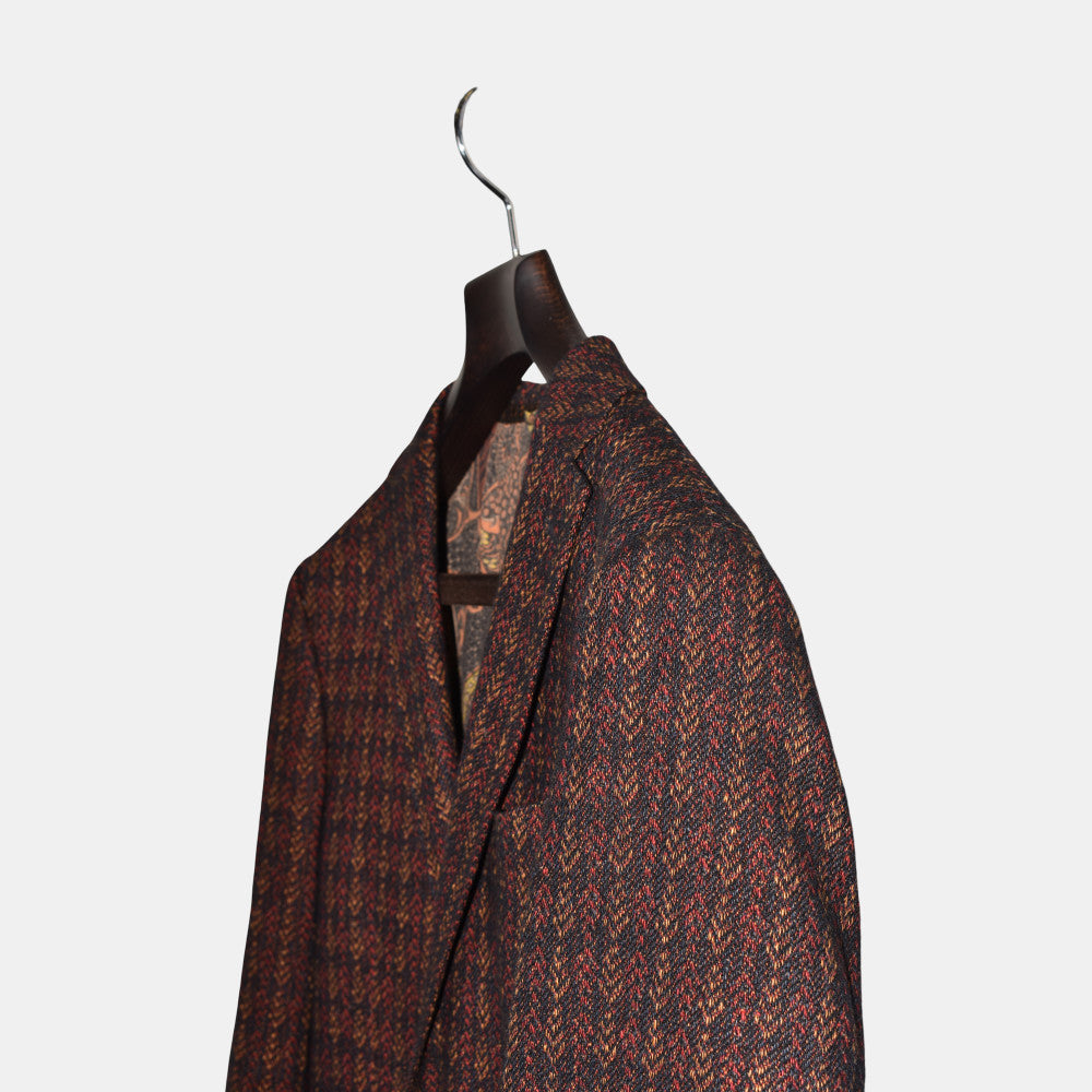 Multicoloured Checkered Blazer made of Linen/Cashmere (EU 50)