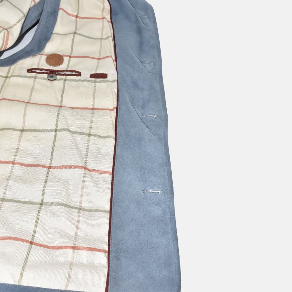 Light Blue Down Vest made of Suede (L)