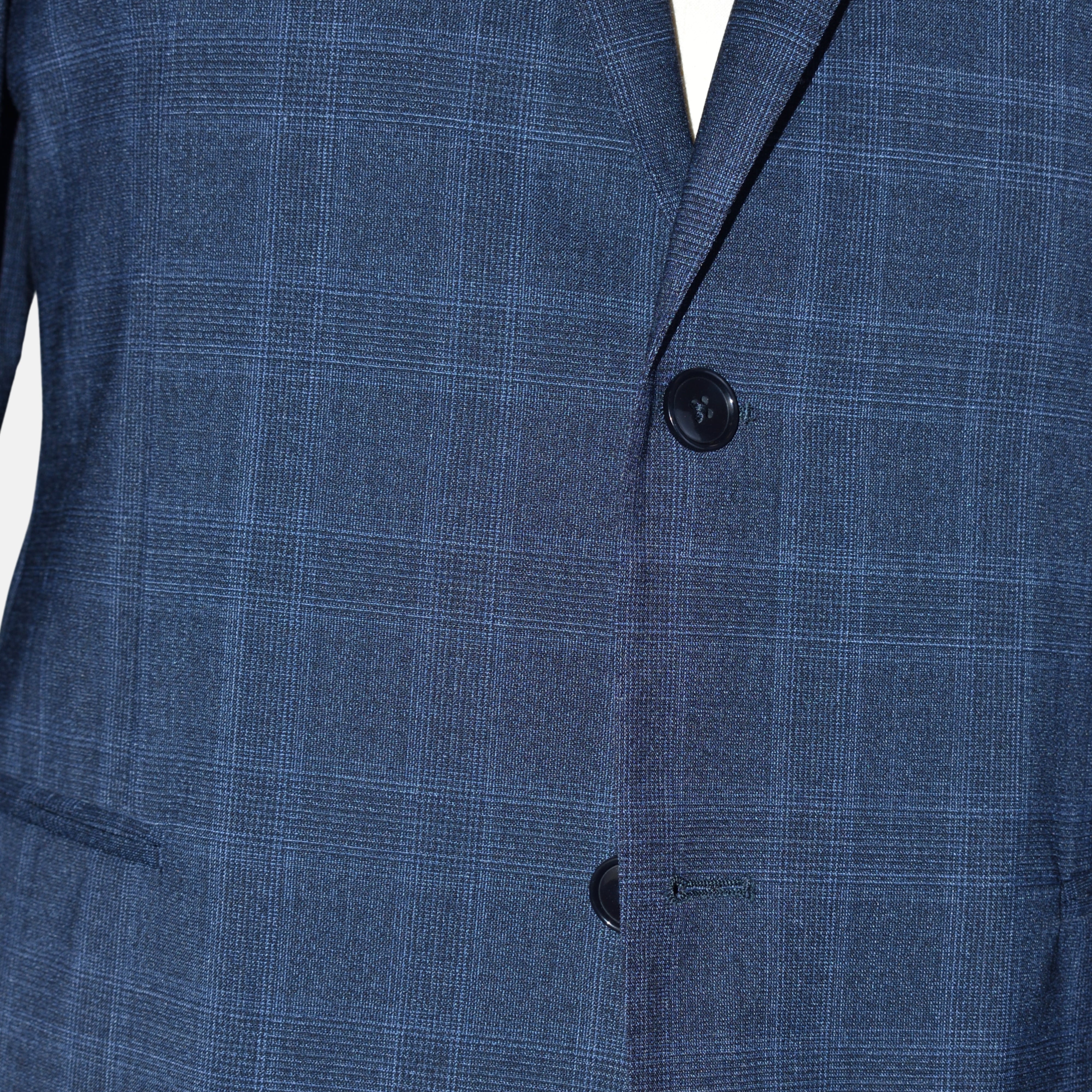 Blue Checkered Suit made of Polyester/Wool (EU 50)