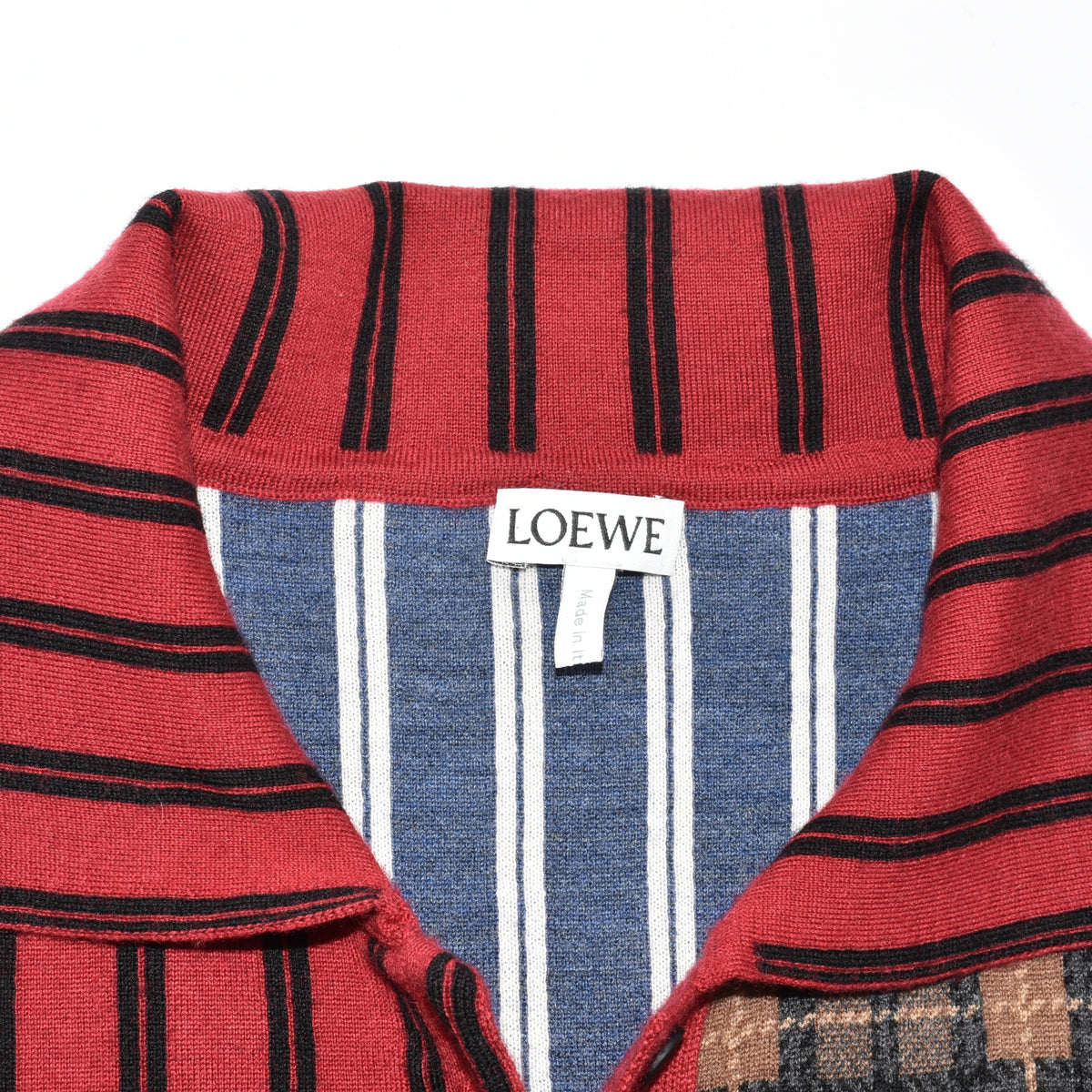 Multicoloured Patterned Longsleeve Polo made of Cotton (M)