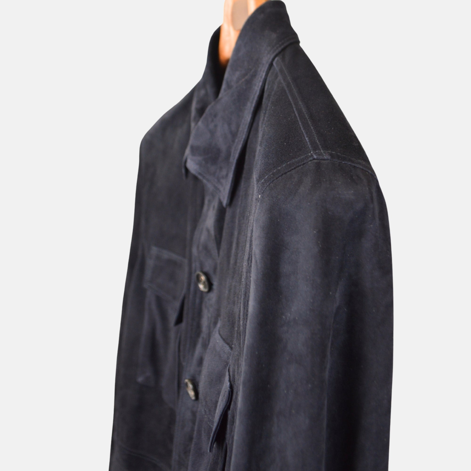 Navy Blue Suede Field Jacket (50)