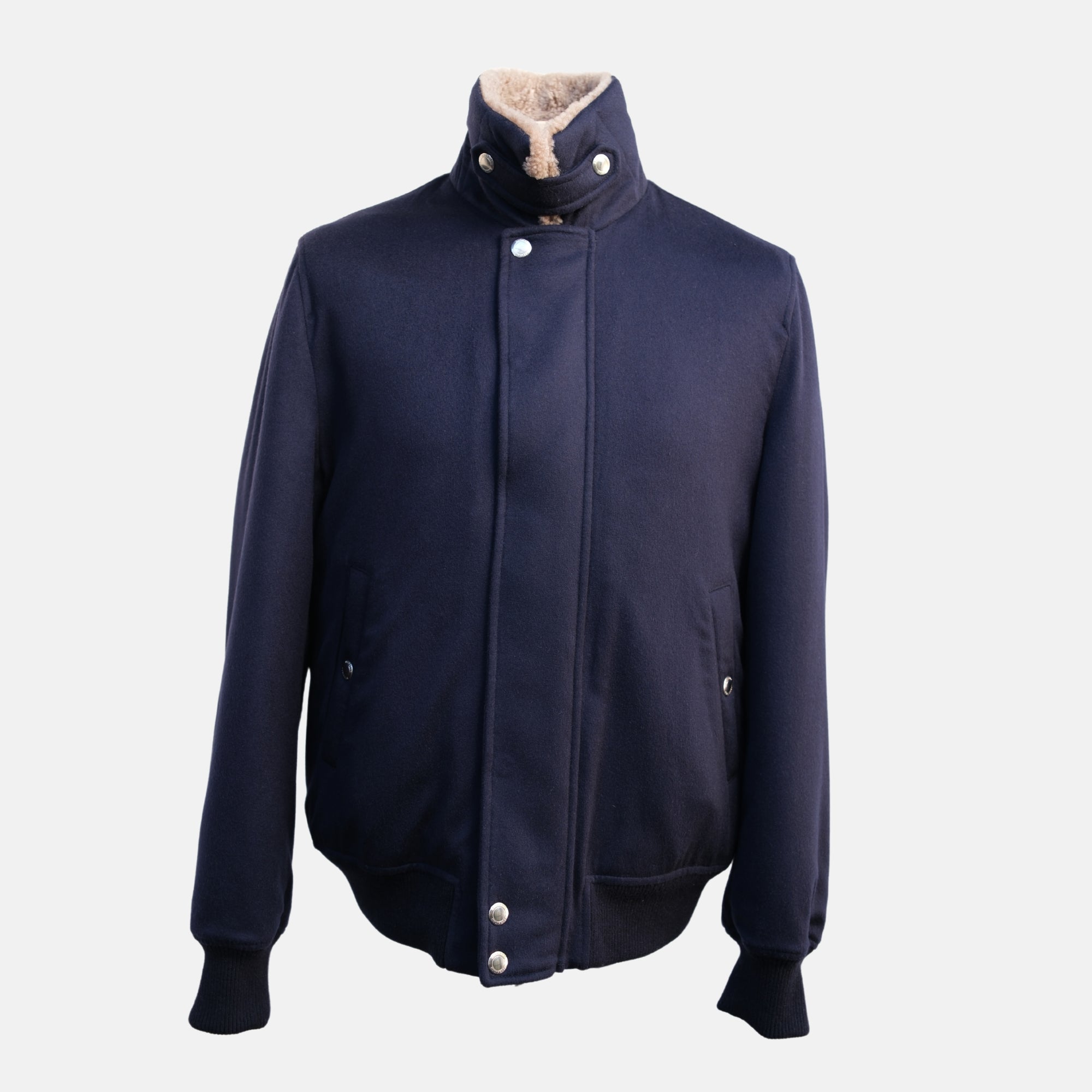 Navy Shearling Blouson made of Vicuna (50)