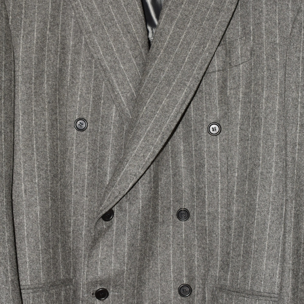 Grey Chalkstripe Double-Breasted Blazer made of Wool (EU 64)