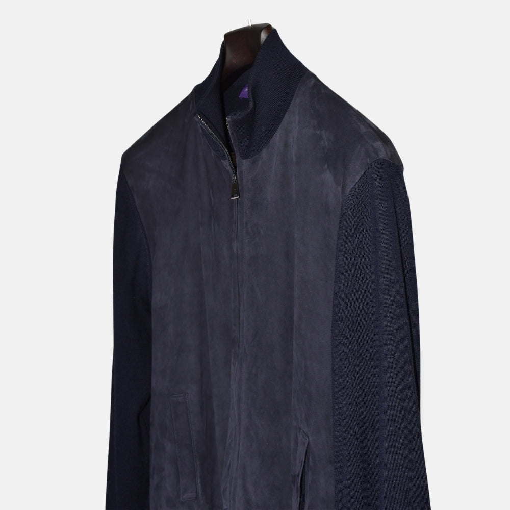 Blue Cardigan made of Suede/Wool/Cashmere (EU 54)