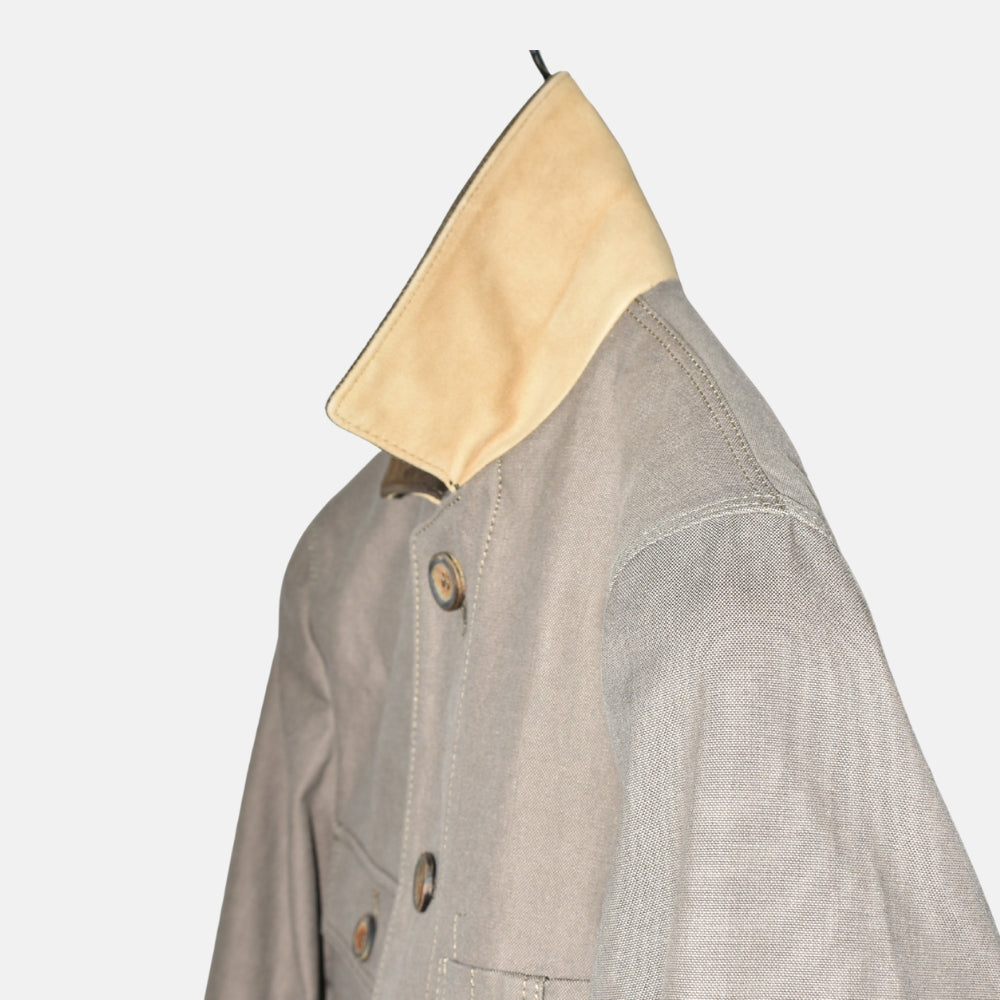 Brown Jacket made of Cotton/Viscose with Suede Details (EU 44)