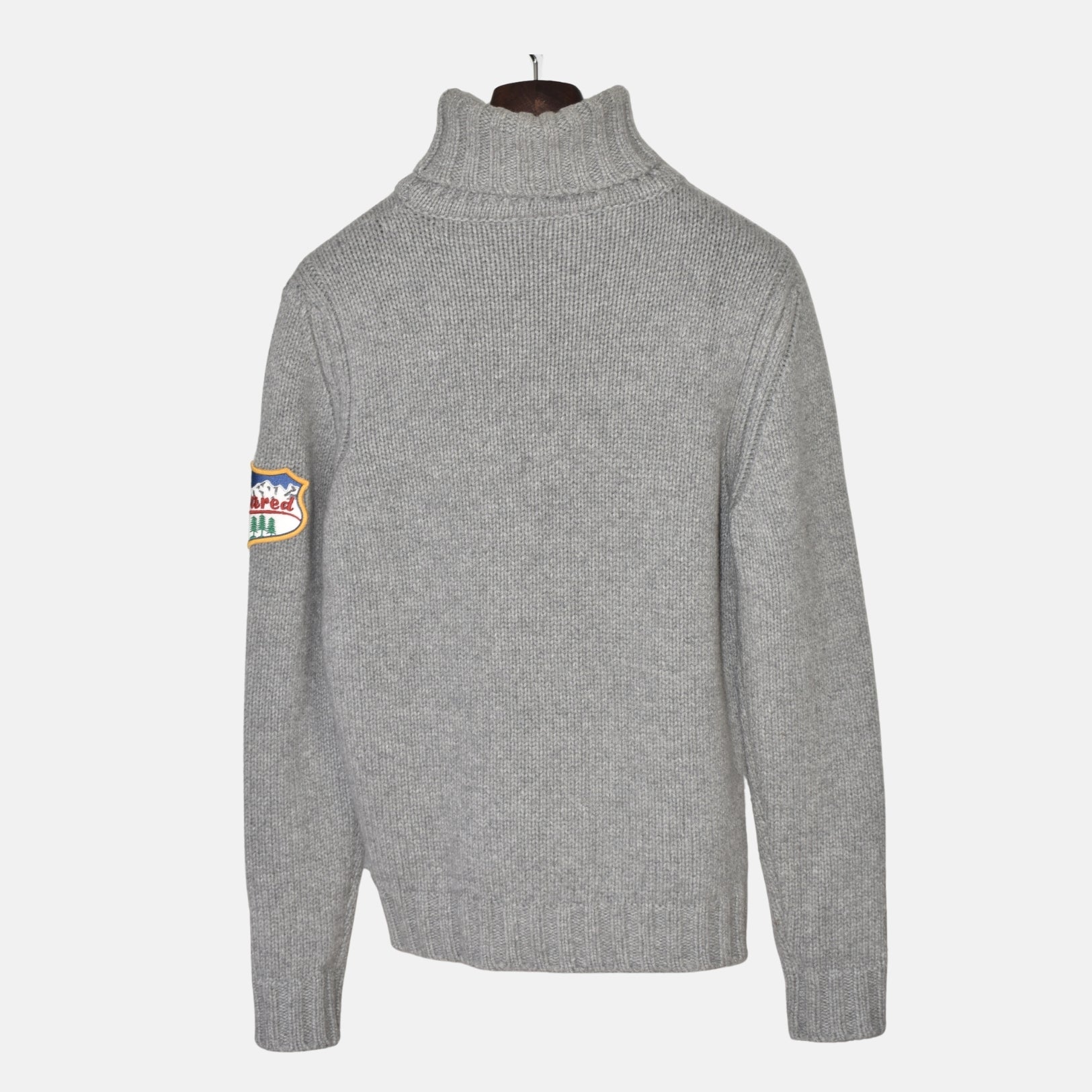 Gray Turtleneck Sweater made of Wool/Cashmere (XL)