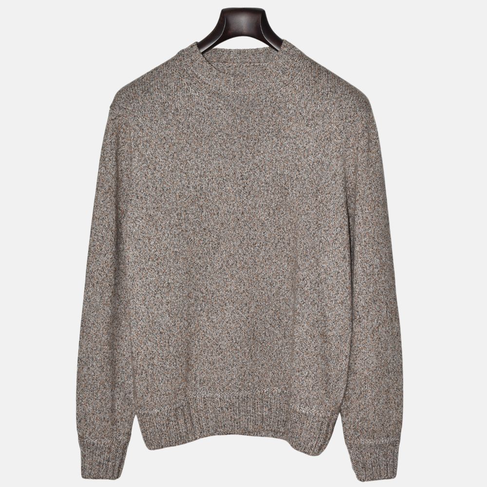 Brown-White Mottled Sweater made of Cashmere (EU 50)