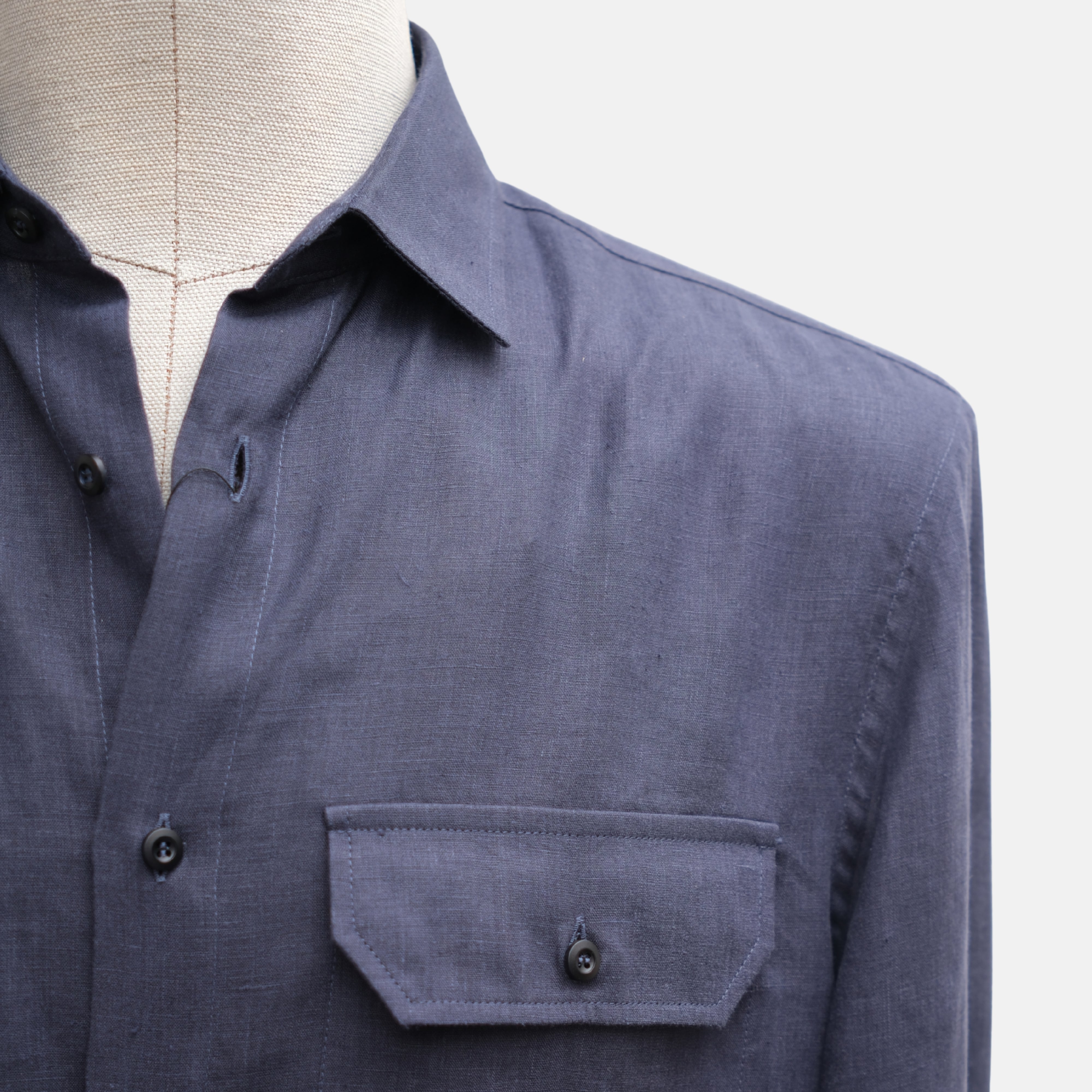 Blue Hemp Shirt (M)