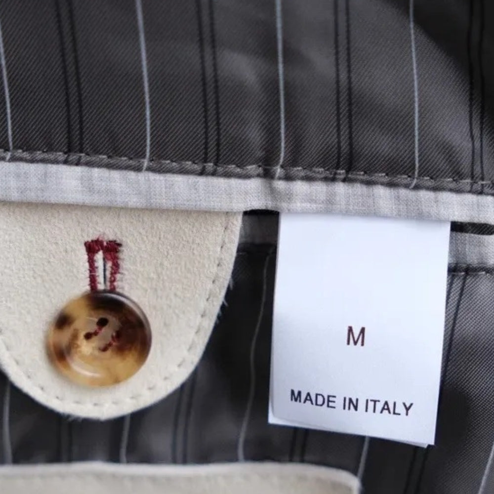 Light Beige Fireman's Jacket made of Suede (M)