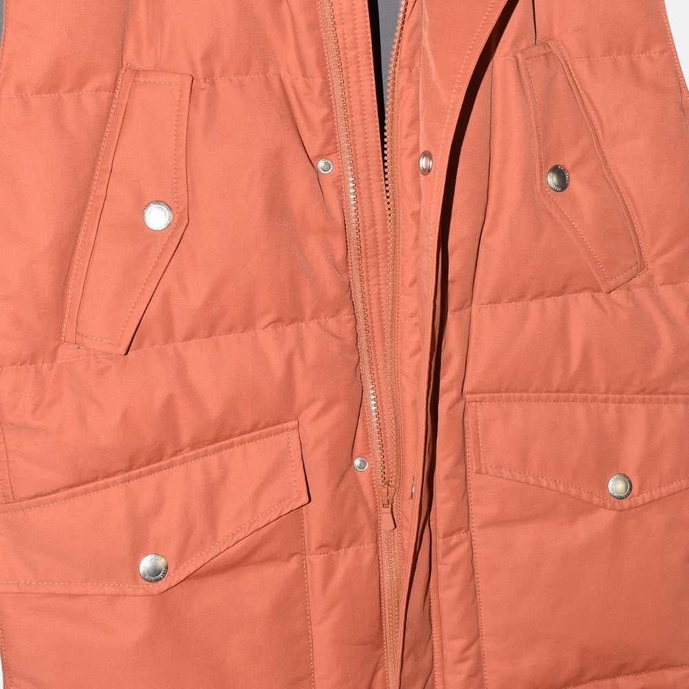 Orange/Grey Down Vest with Cashmere Details (M)