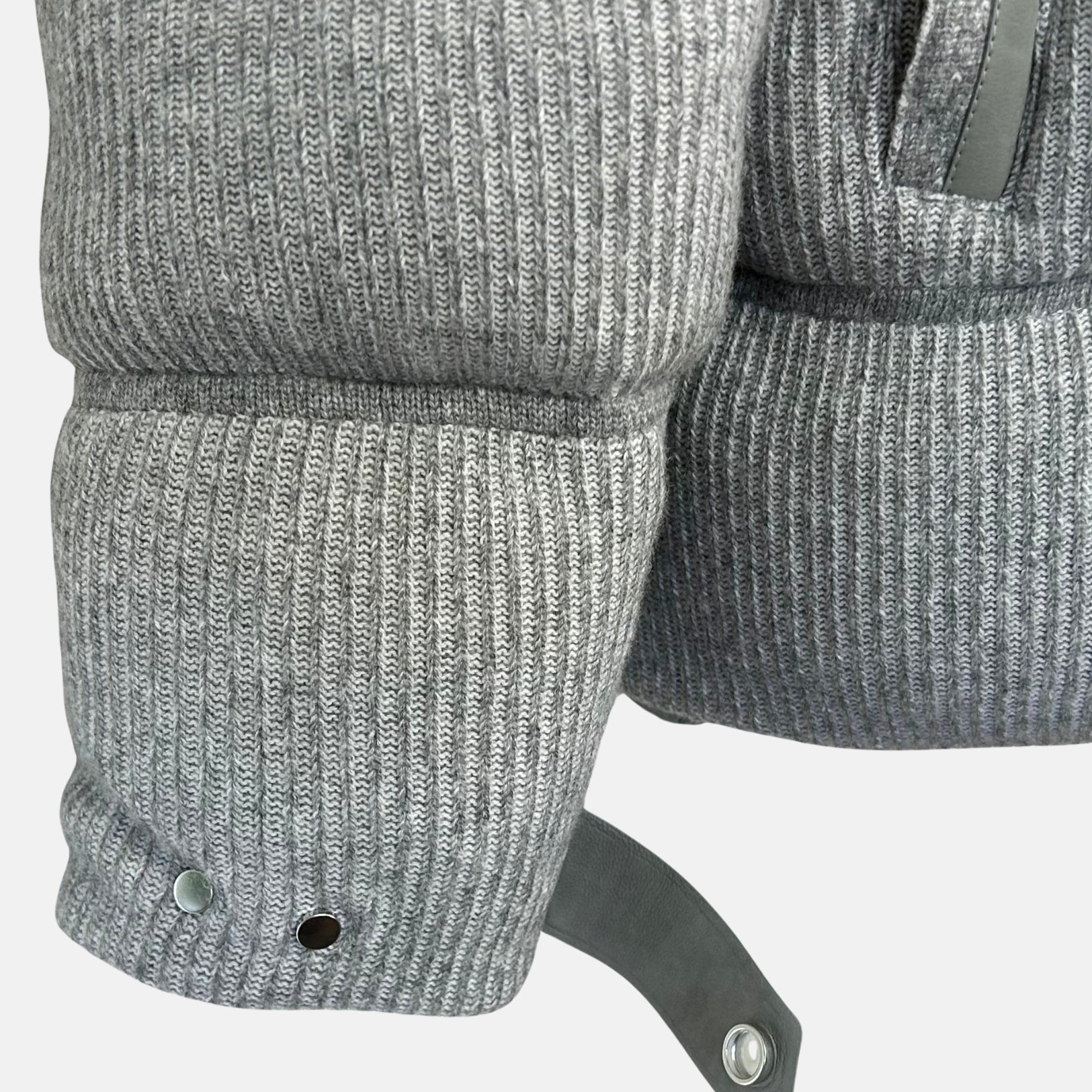 Grey Bomber Jacket made of Cashmere/Leather Details (EU 48)