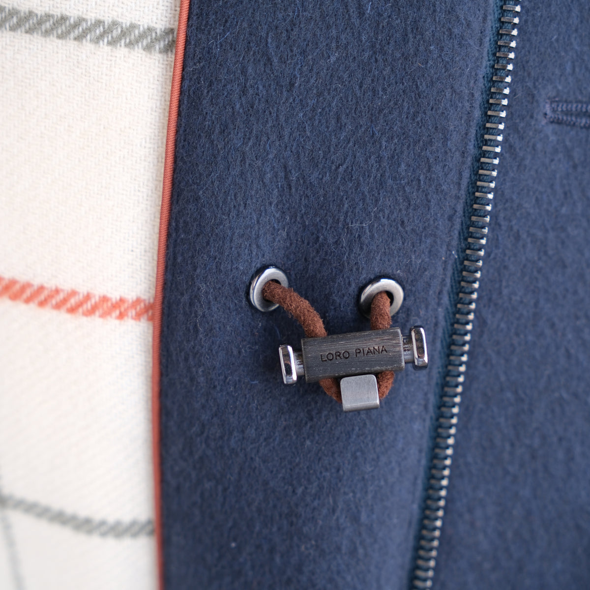 Blue Vicuna Parka with Suede Details (XL)