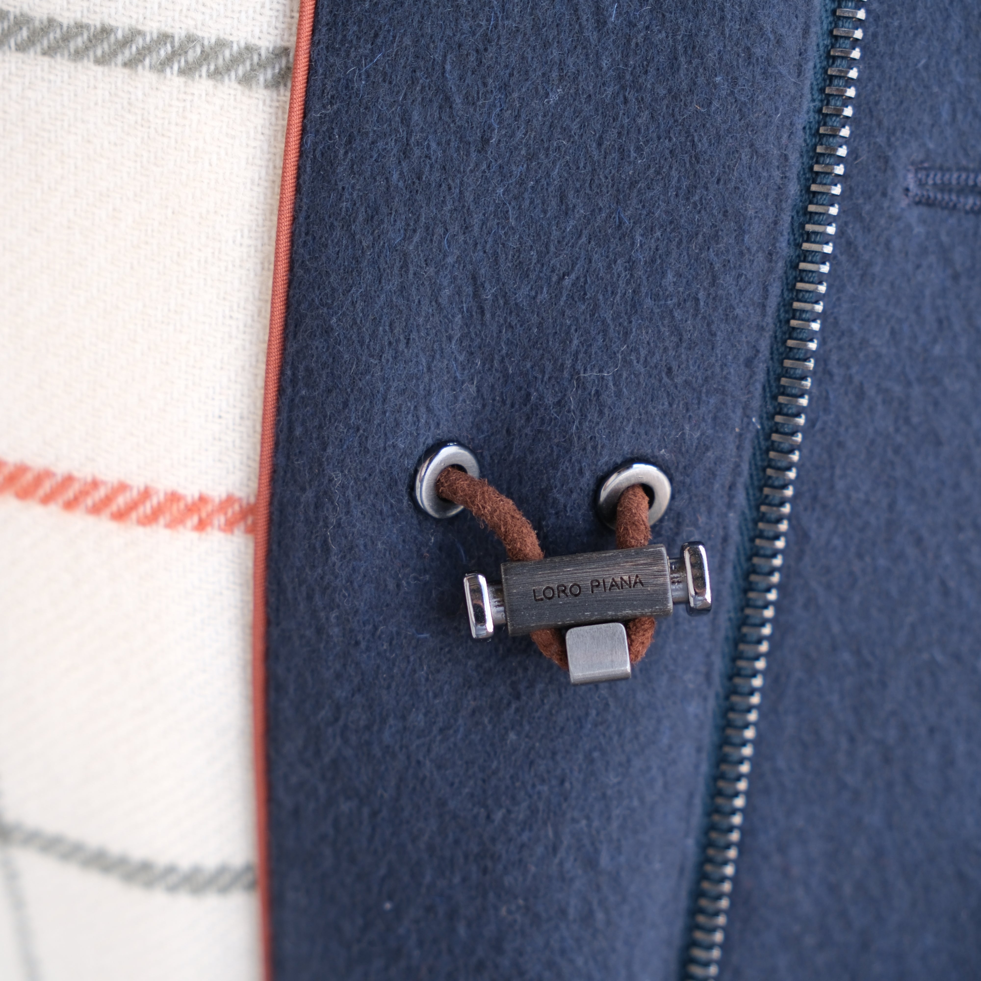 Blue Vicuna Parka with Suede Details (XL)