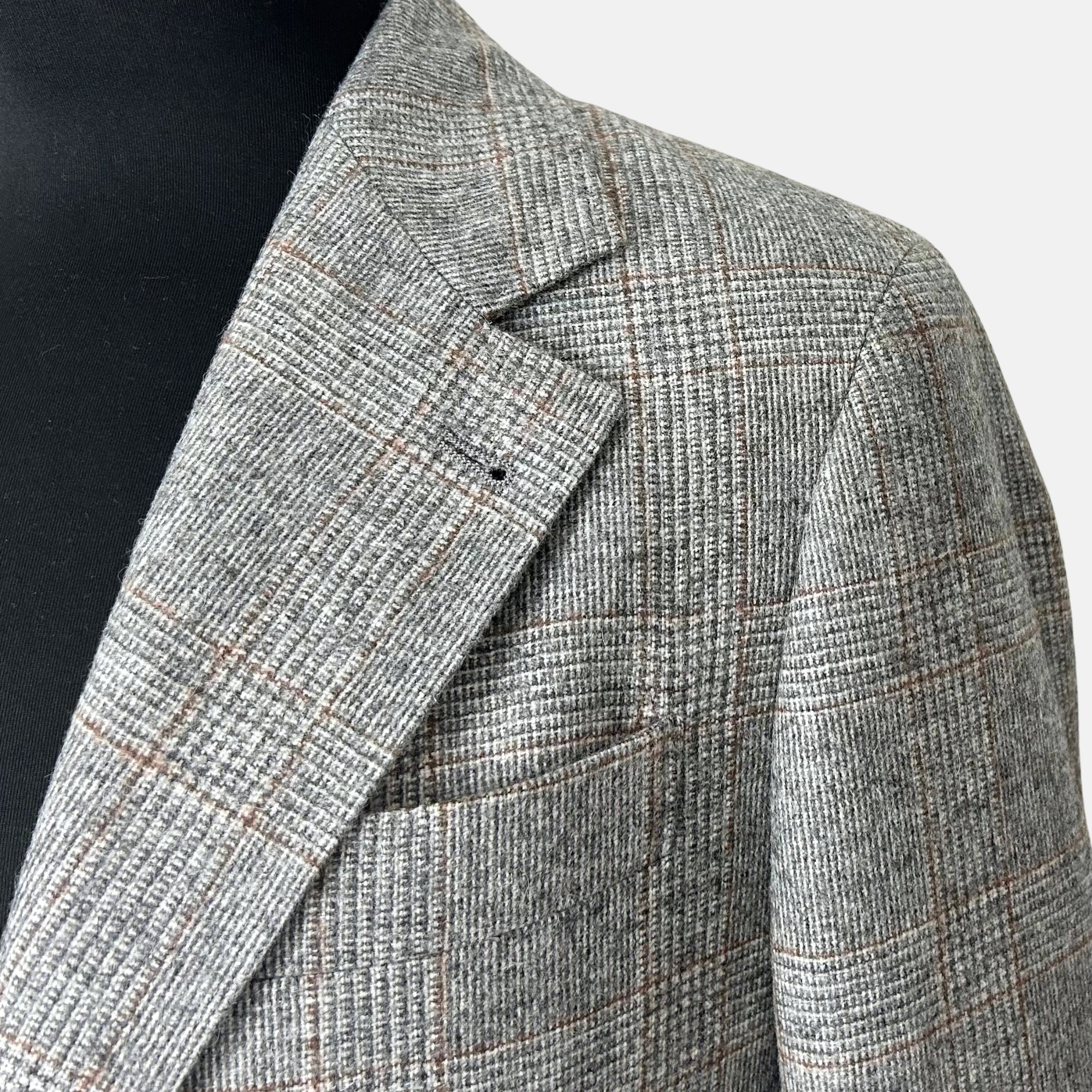 Gray/Brown Checkered made of Wool/Alpaca/Polyamide (EU 44)