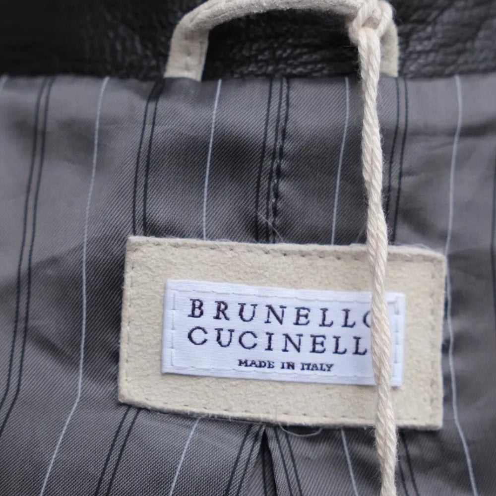 Light Beige Fireman's Jacket made of Suede (M)
