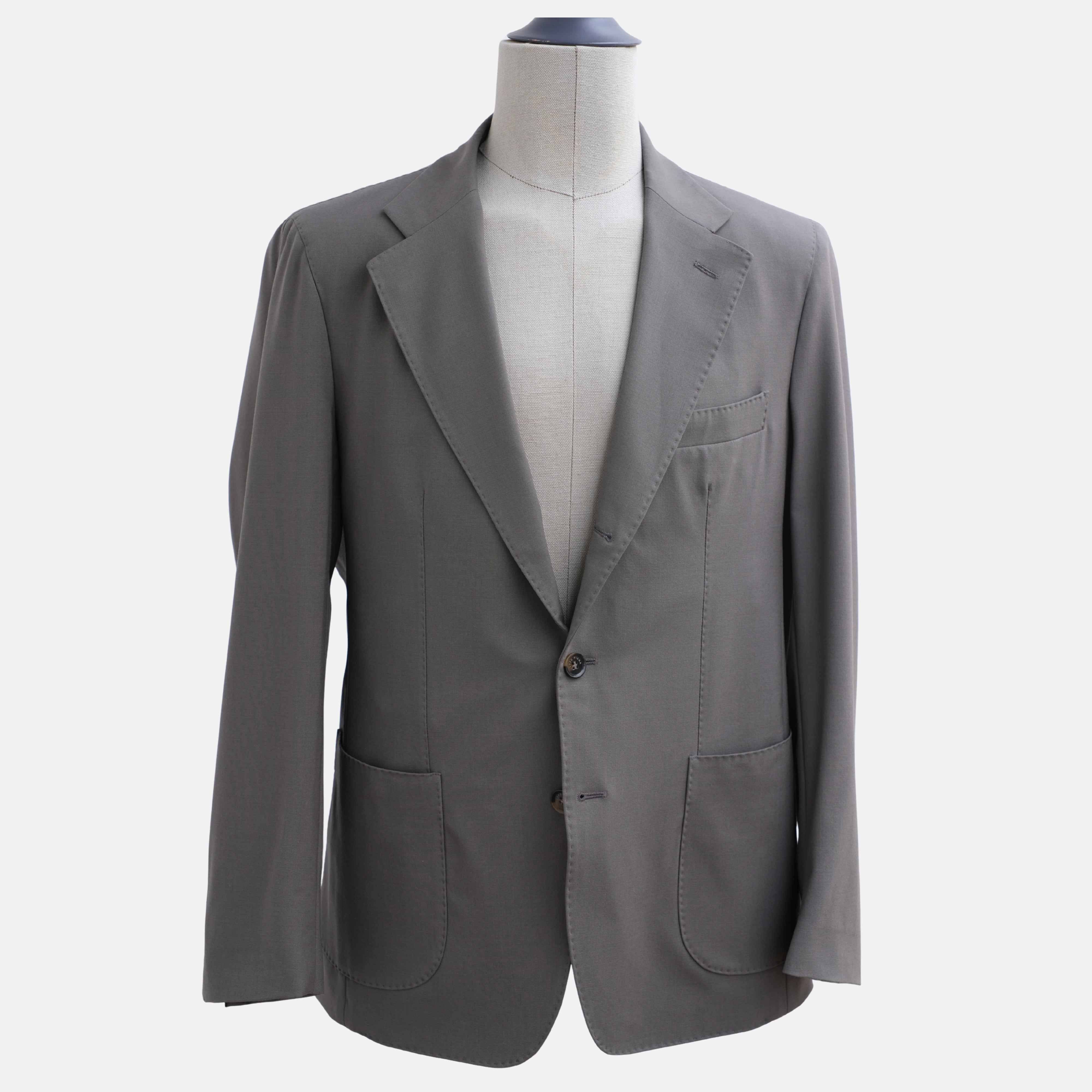 Gray Rain System Blazer made of Wool/Elastane with Suede Details (EU 50)