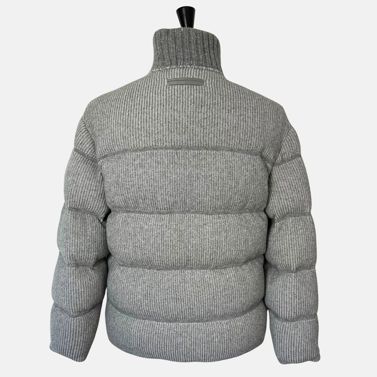 Graue Bomberjacke aus Kaschmir mit Lederdetails (EU 48)