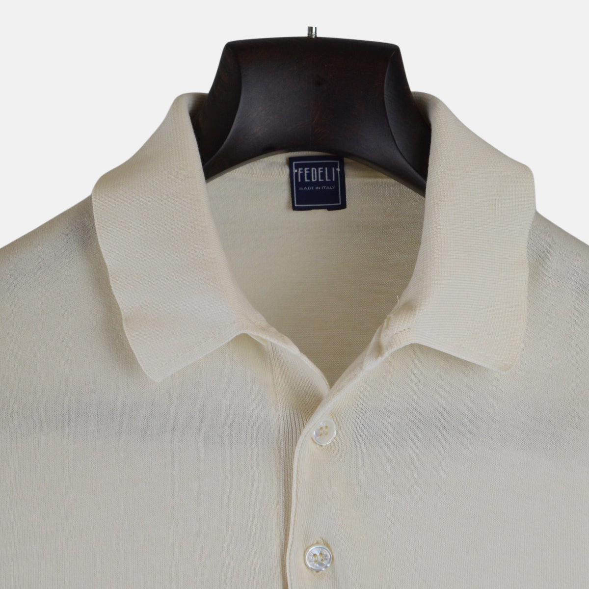 Offwhite Strick Poloshirt aus Baumwolle (EU 48)