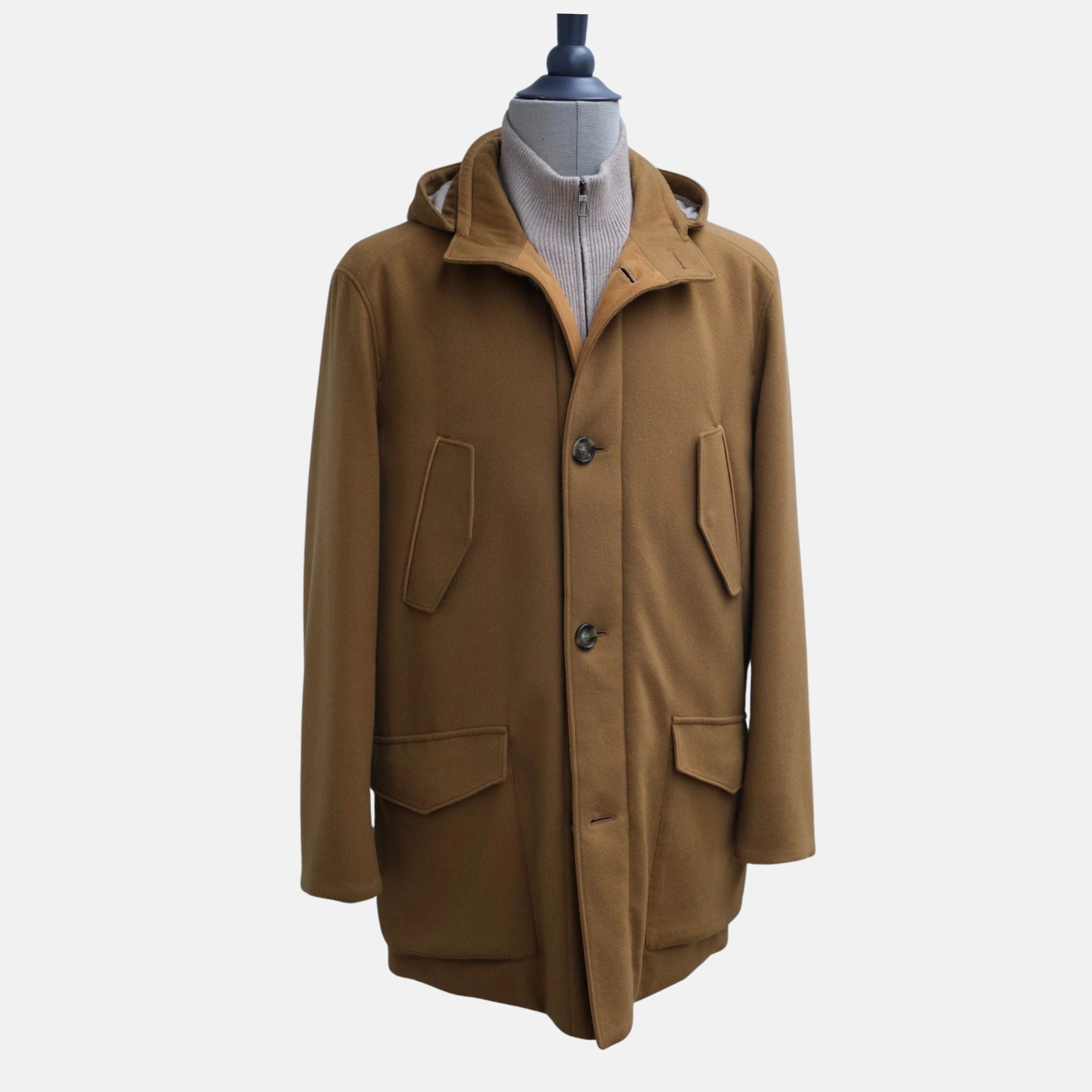 Camel Cashmere Parka (S)