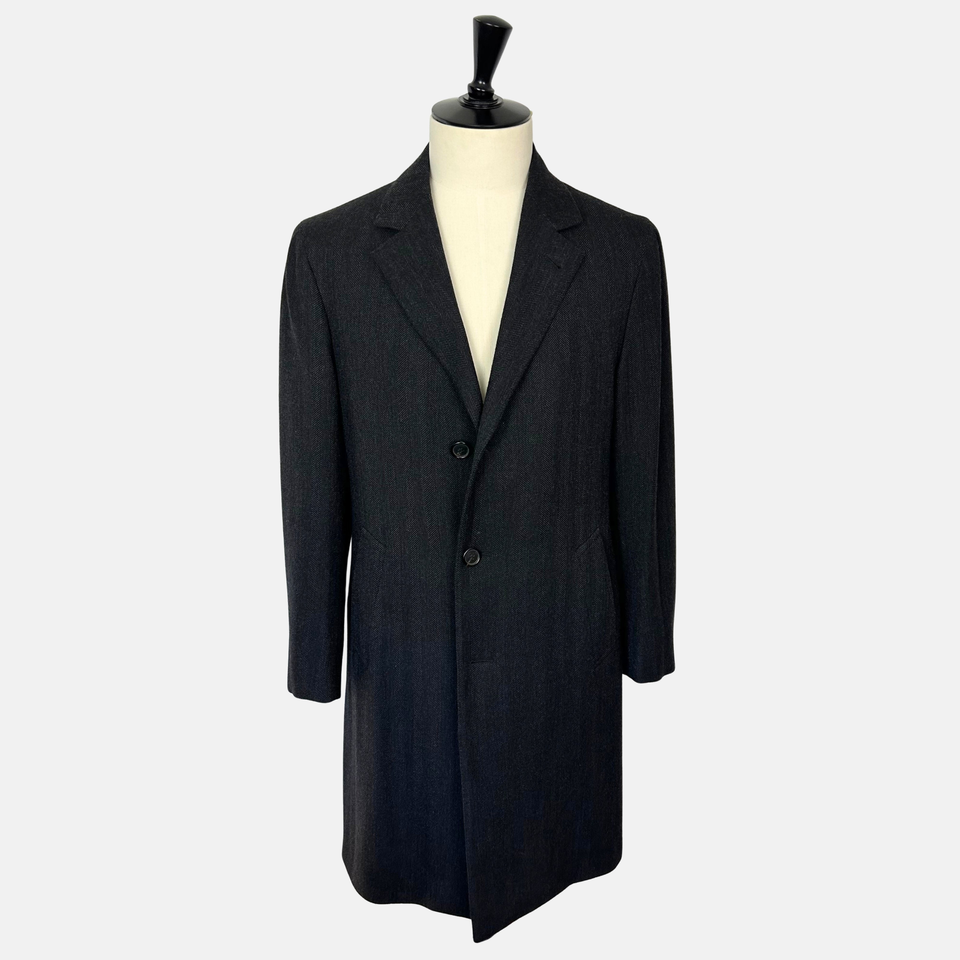 Anthracite Herringbone Coat made of Wool (EU 48)