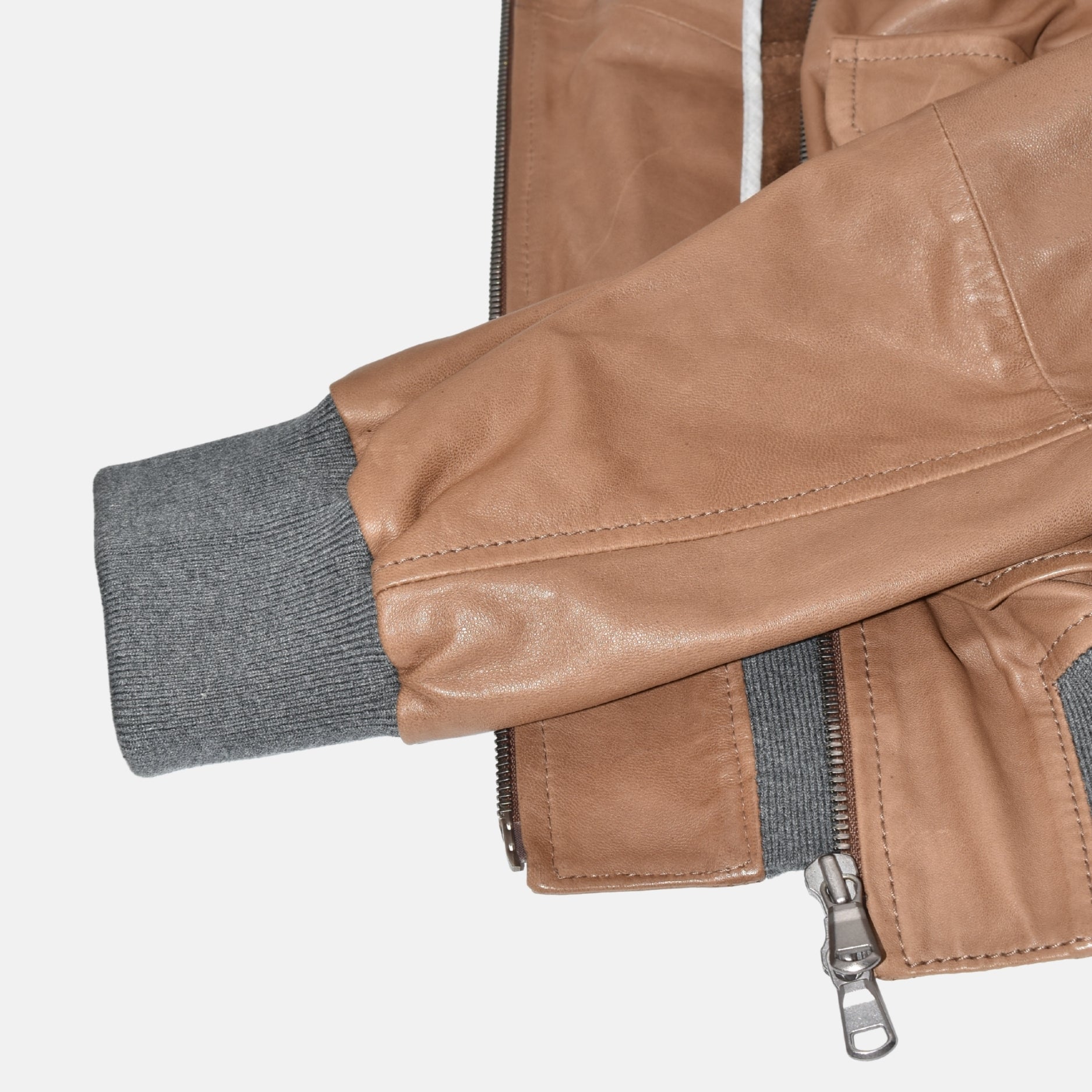Light Brown Leather Jacket (XL)