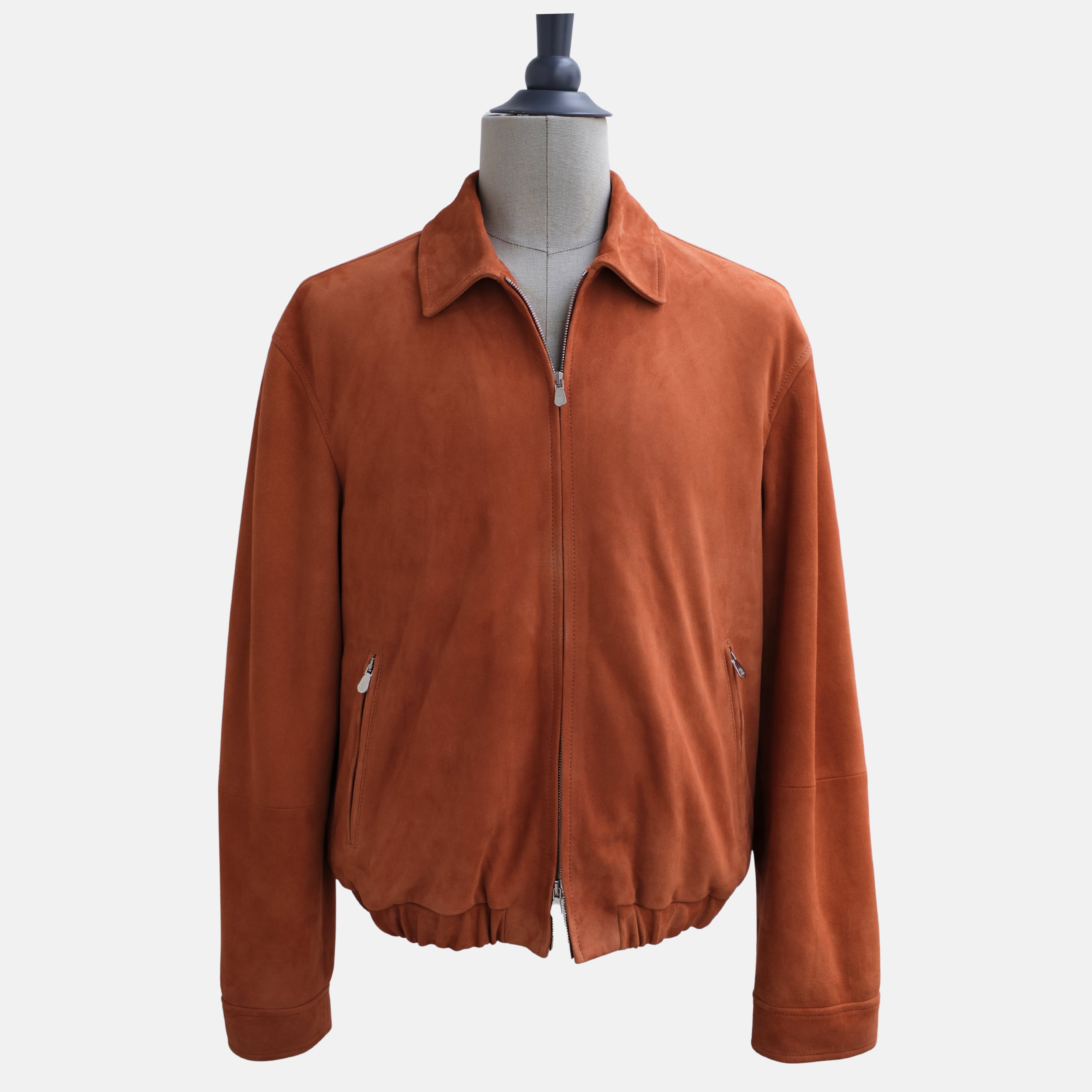 Terracotta Blouson Bomber Jacket made of Suede (M)
