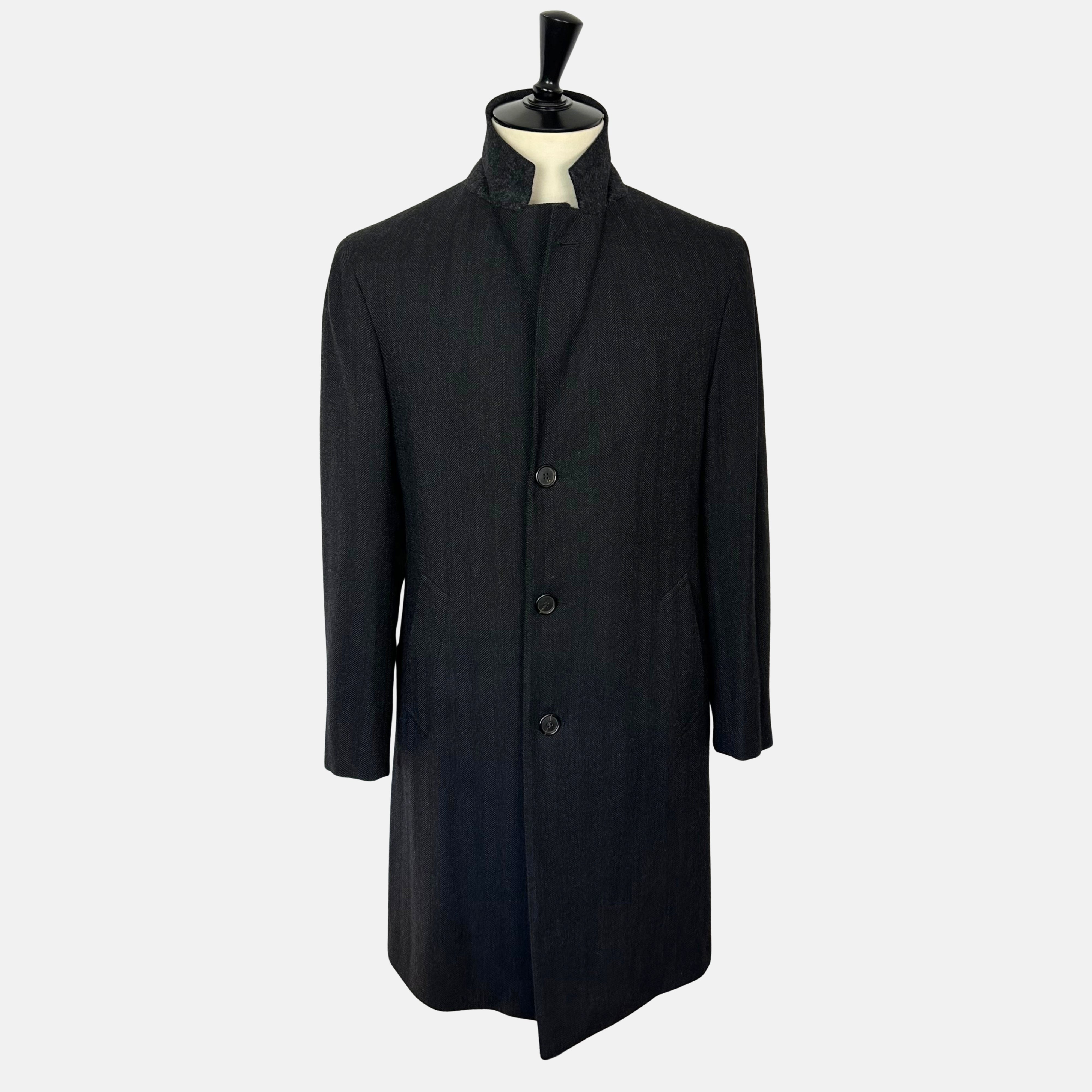 Anthracite Herringbone Coat made of Wool (EU 48)