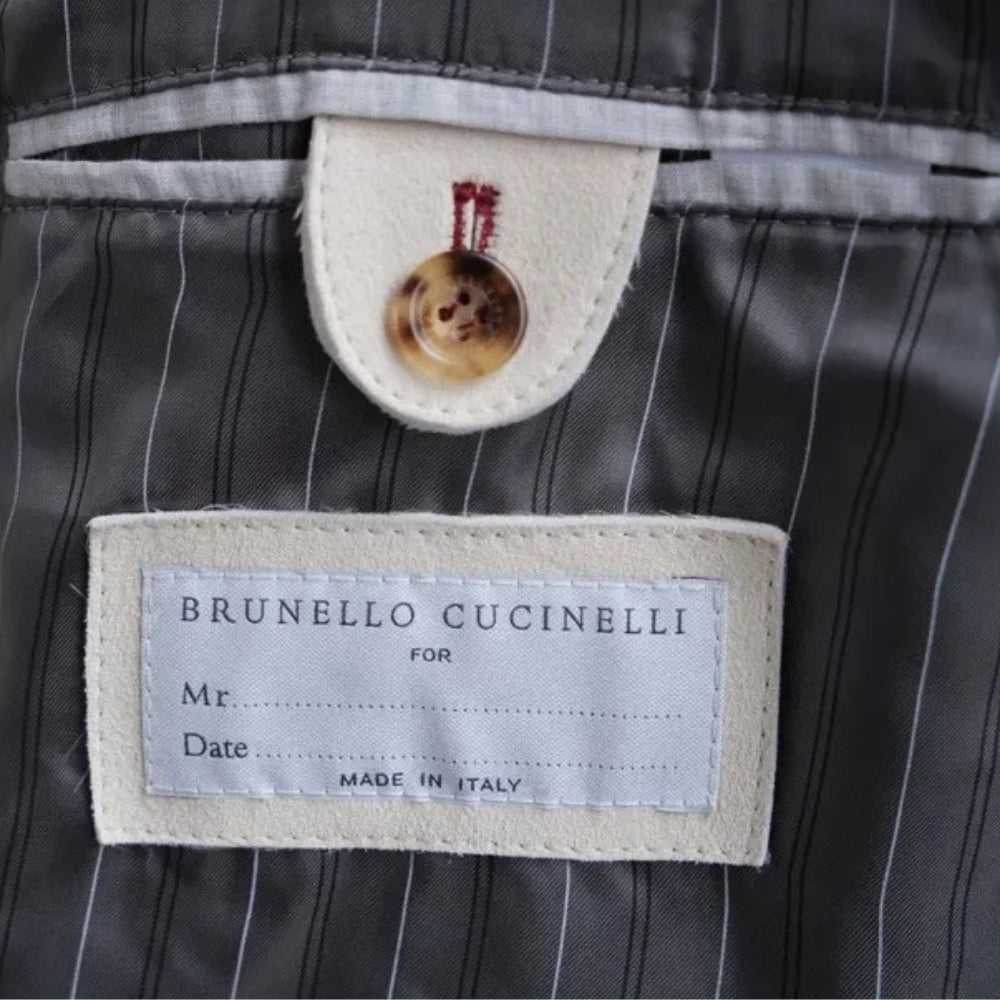 Light Beige Fireman's Jacket made of Suede (M)