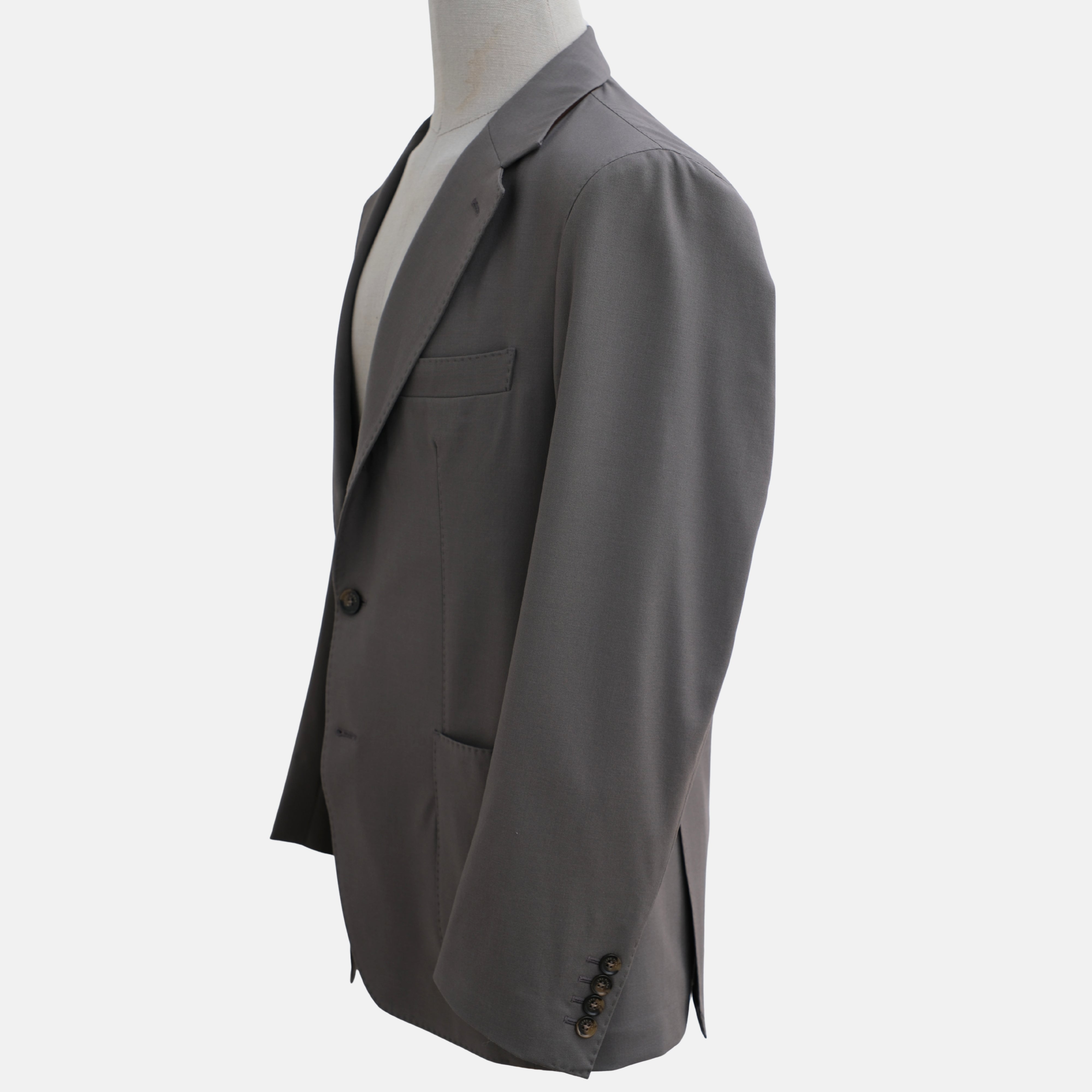 Gray Rain System Blazer made of Wool/Elastane with Suede Details (EU 50)