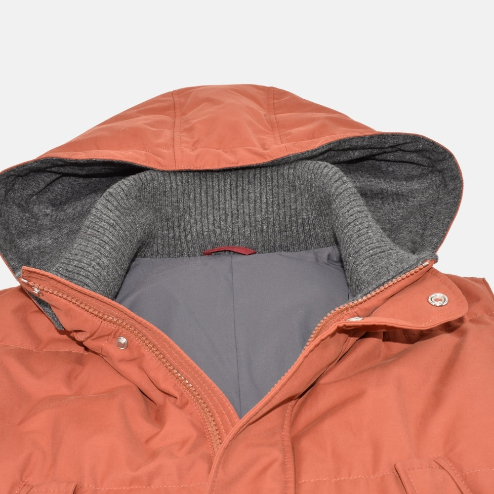 Orange/Grey Down Vest with Cashmere Details (M)
