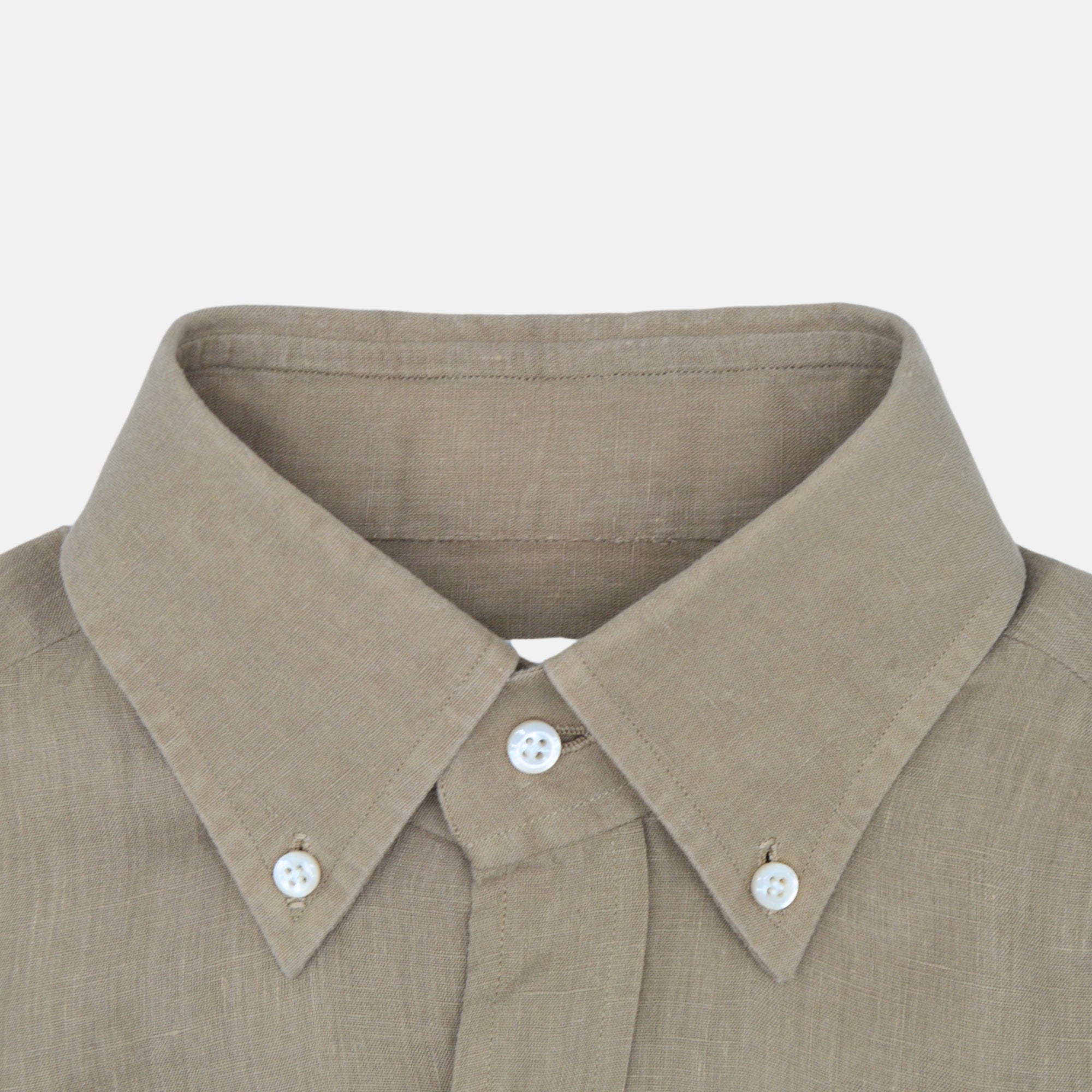 Khaki Shirt made of Linen (S)