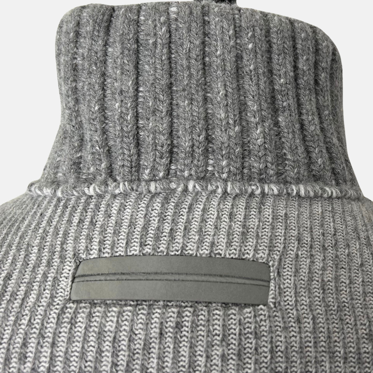 Graue Bomberjacke aus Kaschmir mit Lederdetails (EU 48)