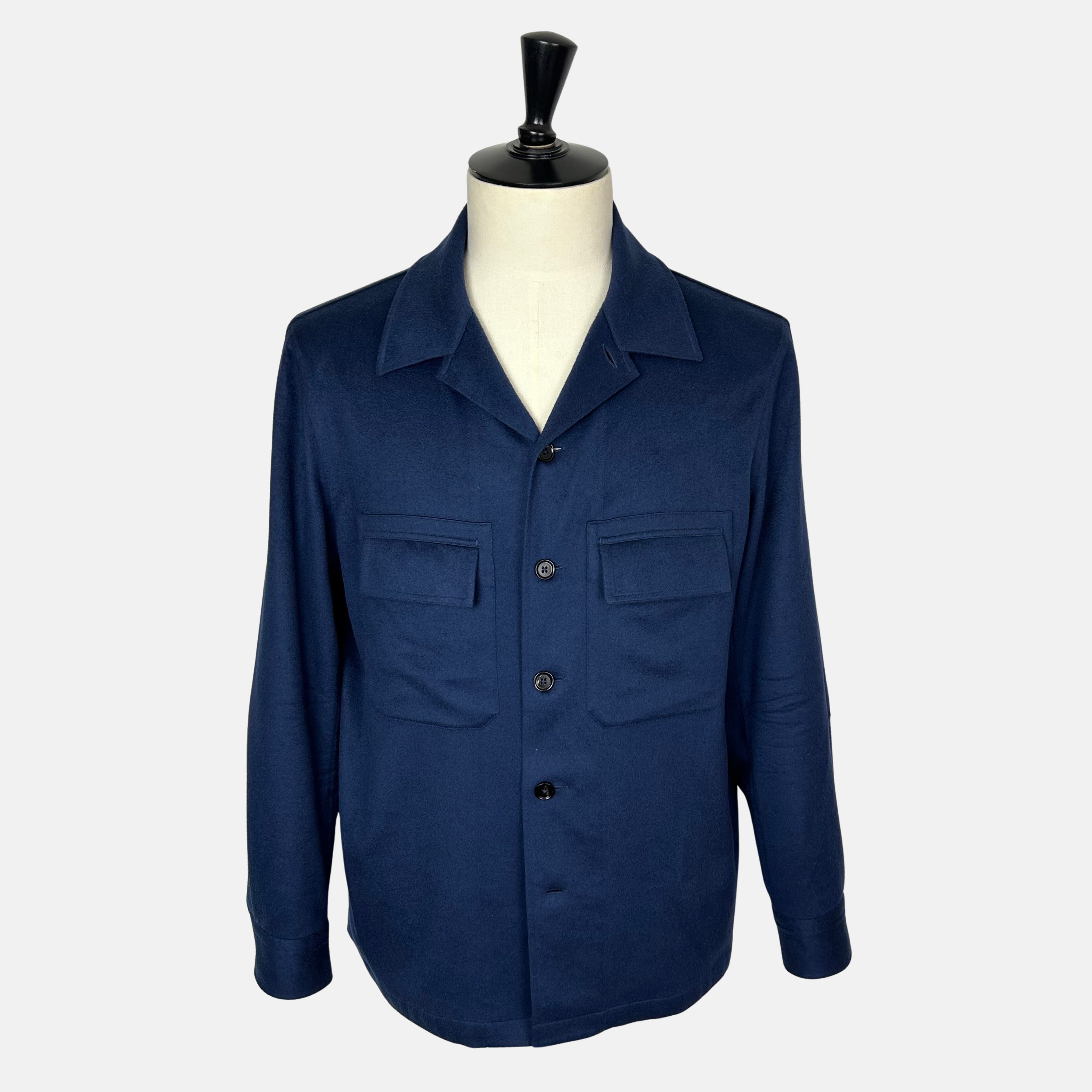 Navy Shirt Jacket made of Cashmere (L)