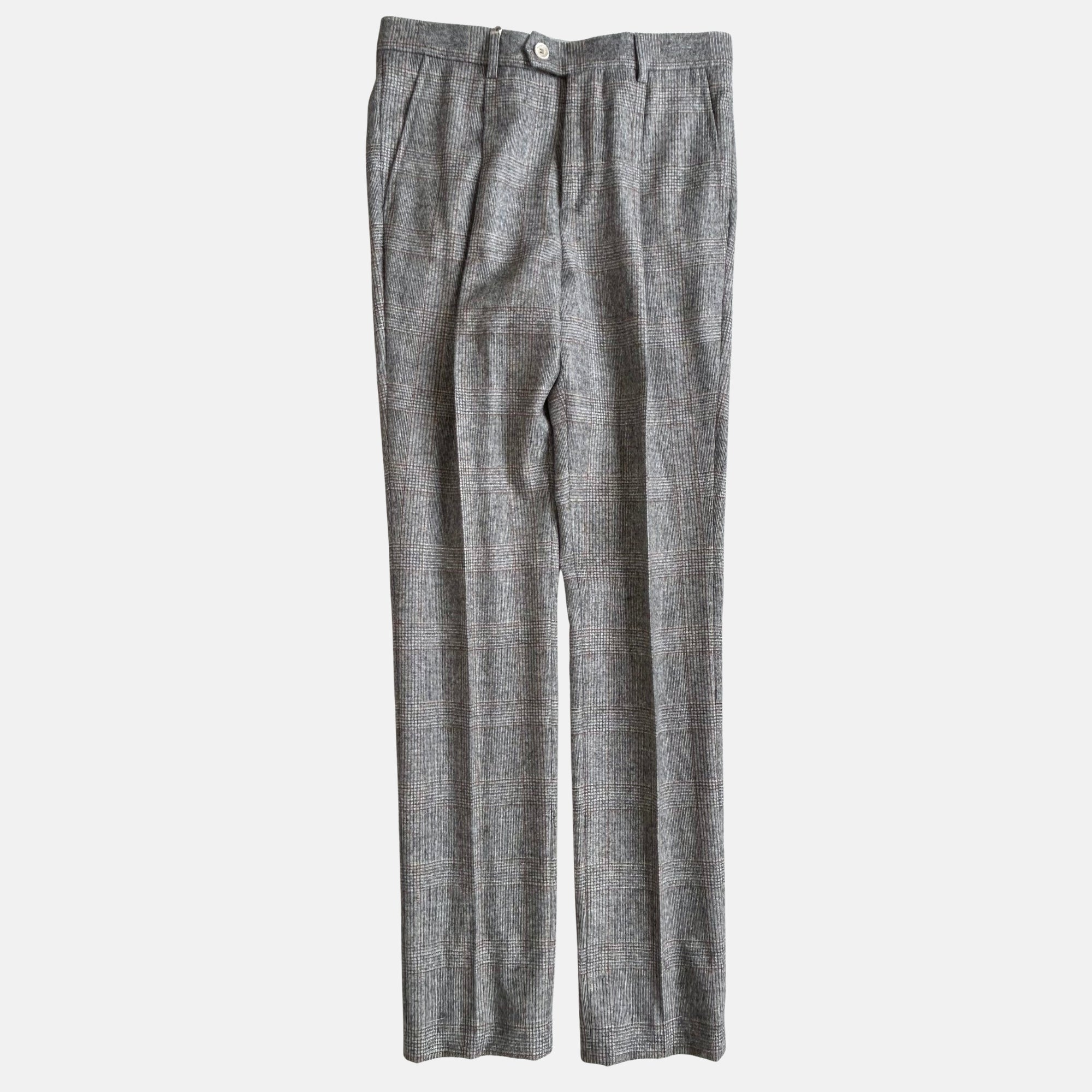 Gray/Brown Checkered made of Wool/Alpaca/Polyamide (EU 44)